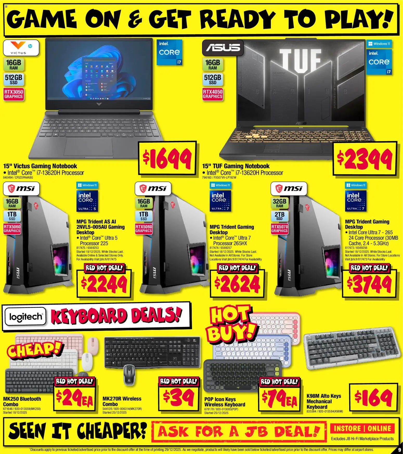 JB Hi-Fi catalogue - valid from 08.01.2026 | Page: 9 | Products: Notebook, Desktop, Keyboard, Game