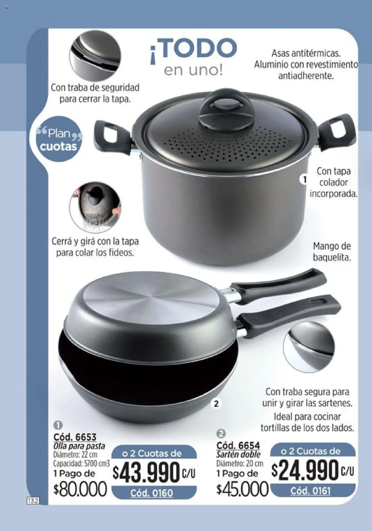 Catálogo Amodil Campaña 14 │ válido desde el 19.08.2025 | Página: 132 | Productos: Sartén, Olla, Colador, Mango