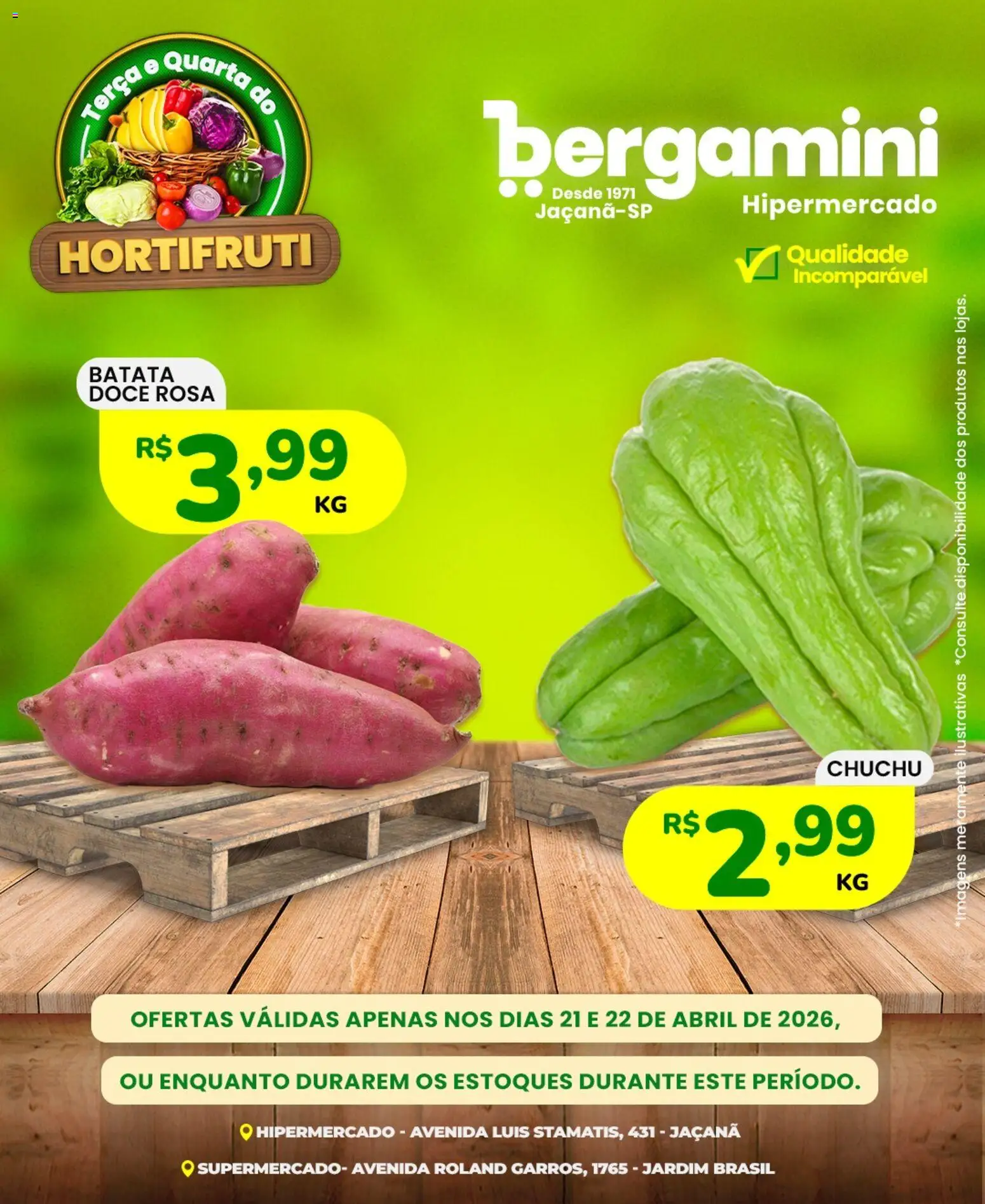 Supermercado Bergamini Folheto - válido de 21.04.2026 | Página: 7 | Produtos: Chuchu, Batata
