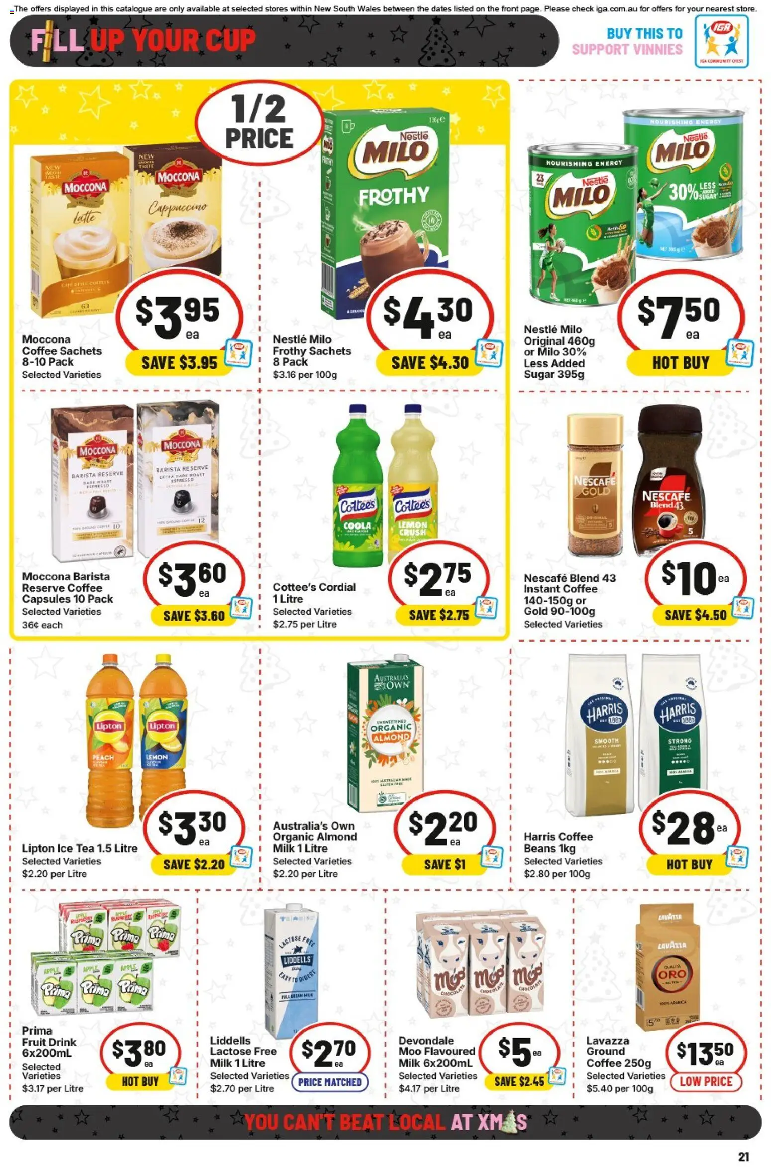 IGA catalogue - valid from 10.12.2025 | Page: 25 | Products: Milk, Sugar, Moccona, Nescafe