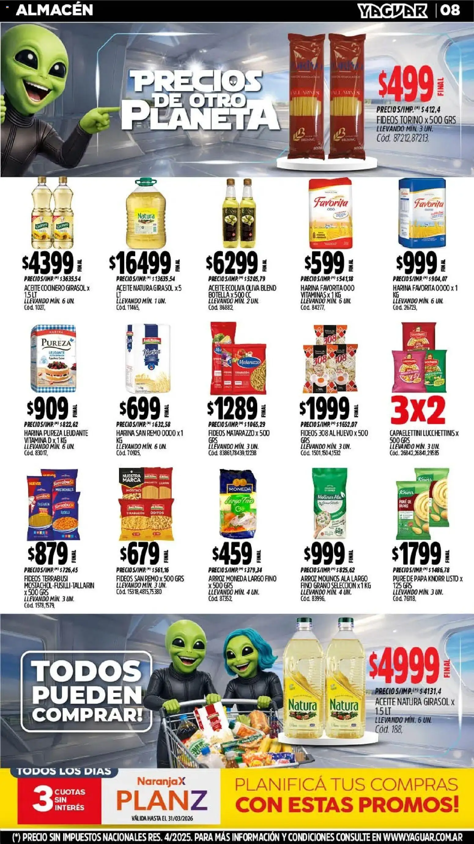 Yaguar - Oferta Semanal Buenos Aires │ válido desde el 11.03.2026 | Página: 9 | Productos: Papa, Aceite, Oliva, Arroz