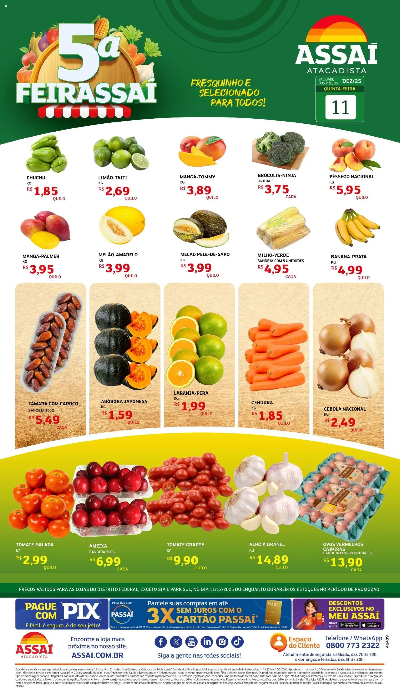 Assaí Atacadista Folheto - válido de 11.12.2025 | Página: 1 | Produtos: Abóbora, Alho, Pneus, Base