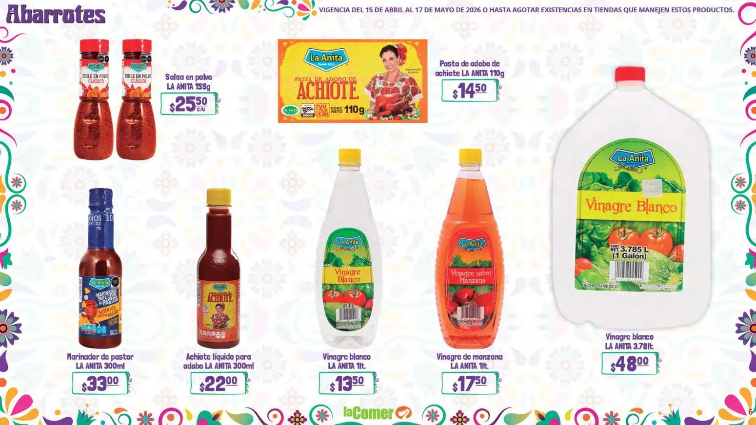 Nuevas ofertas de La Comer válidas en toda la República Mexicana desde el 15.04.2026. ¡Encuentra las mejores ofertas en La Comer folleto! | Página: 6 | Productos: Manzana, Pasta, Banco, Polvo
