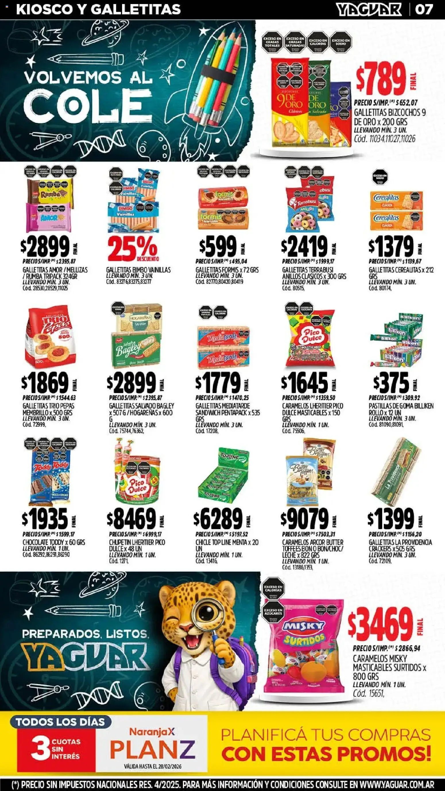 Yaguar - Oferta Semanal Chaco │ válido desde el 23.02.2026 | Página: 6 | Productos: Pico, Leche, Chocolate, Bizcochos