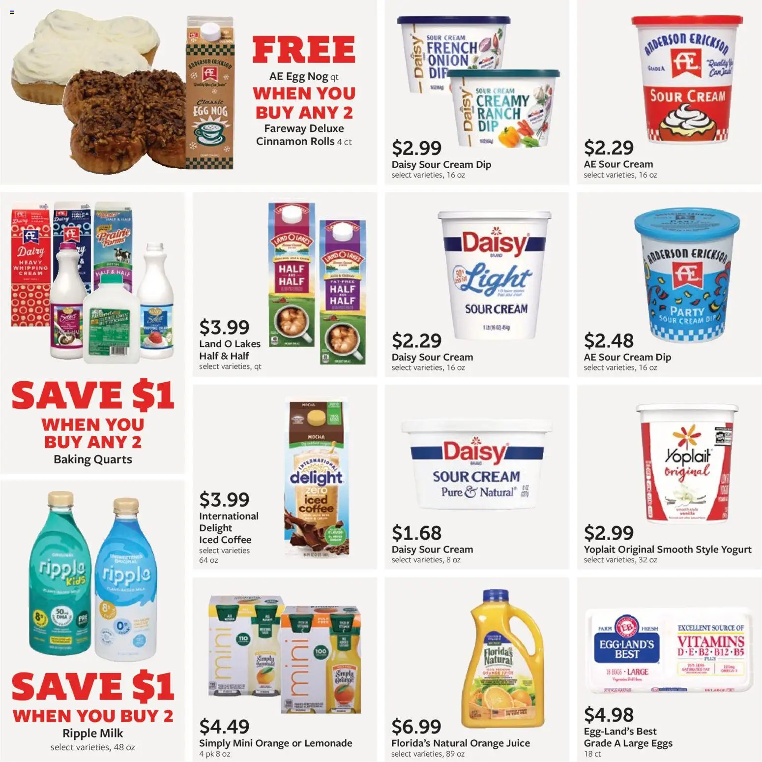 Fareway Monthly Ad - valid from 01.12.2025 | Page: 27 | Products: Milk, Sour cream, Cream, Onion