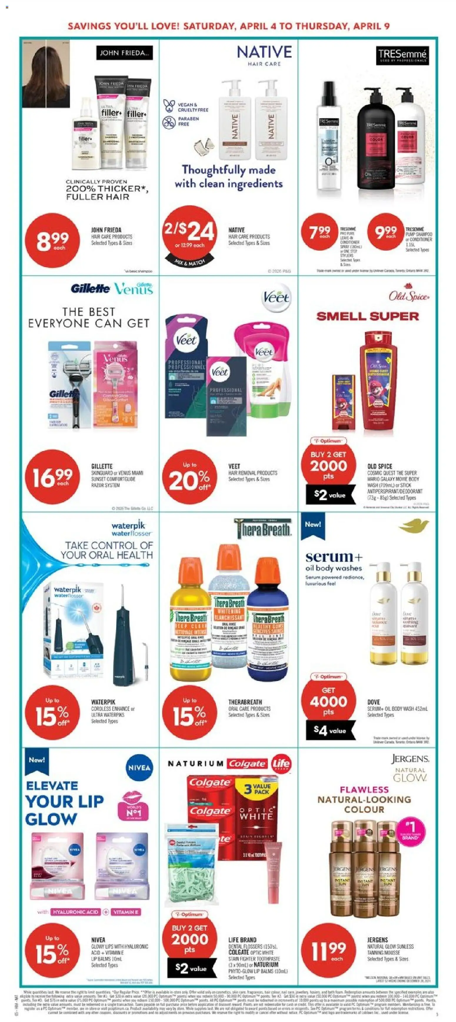 Shoppers flyer valid from 03.04.2026 | Page: 17 | Products: Shampoo, Body wash, Toothpaste, Oil