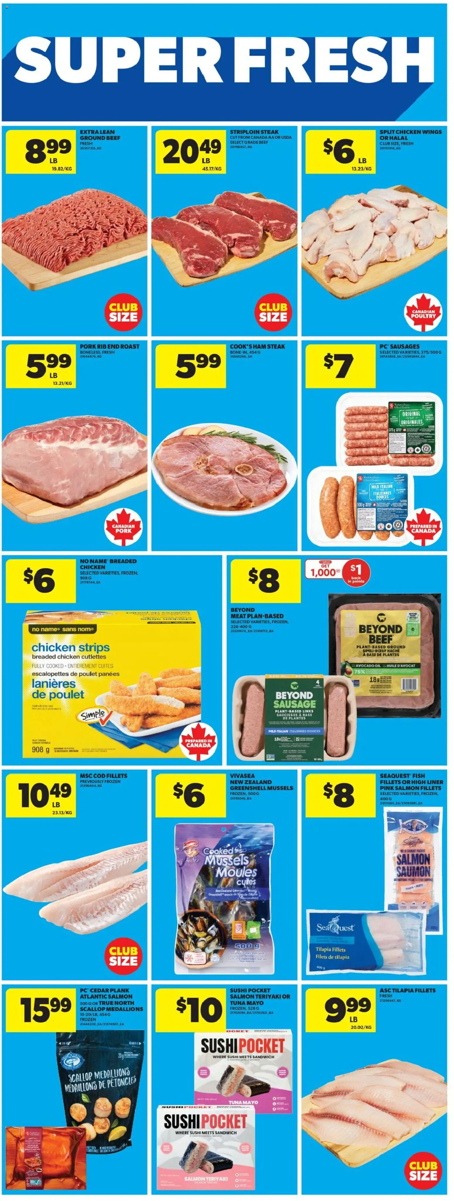 Real Canadian Superstore flyer valid from 15.01.2026 | Page: 8 | Products: Fish, Oil, Ham, Chicken
