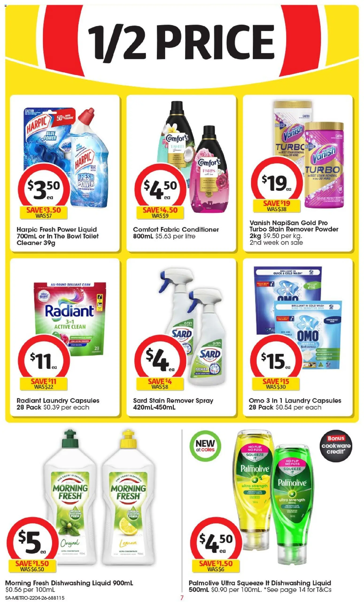 Coles catalogue - valid from 22.04.2026 | Page: 7 | Products: Toilet, Powder, Conditioner, Lemon