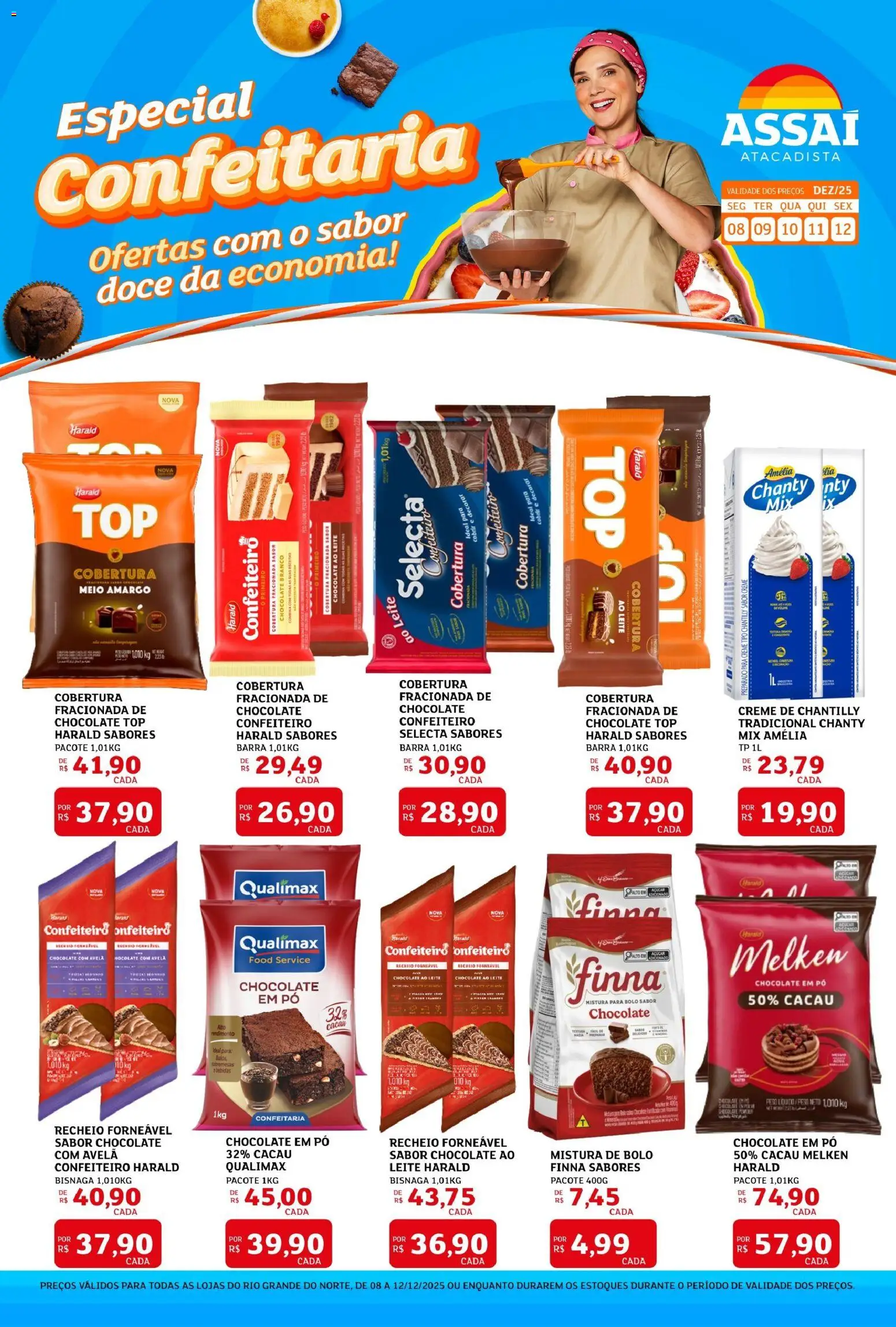 Assaí Atacadista Folheto - válido de 08.12.2025 | Página: 1 | Produtos: Chocolate, Bolo, Mistura para bolo, Avelã