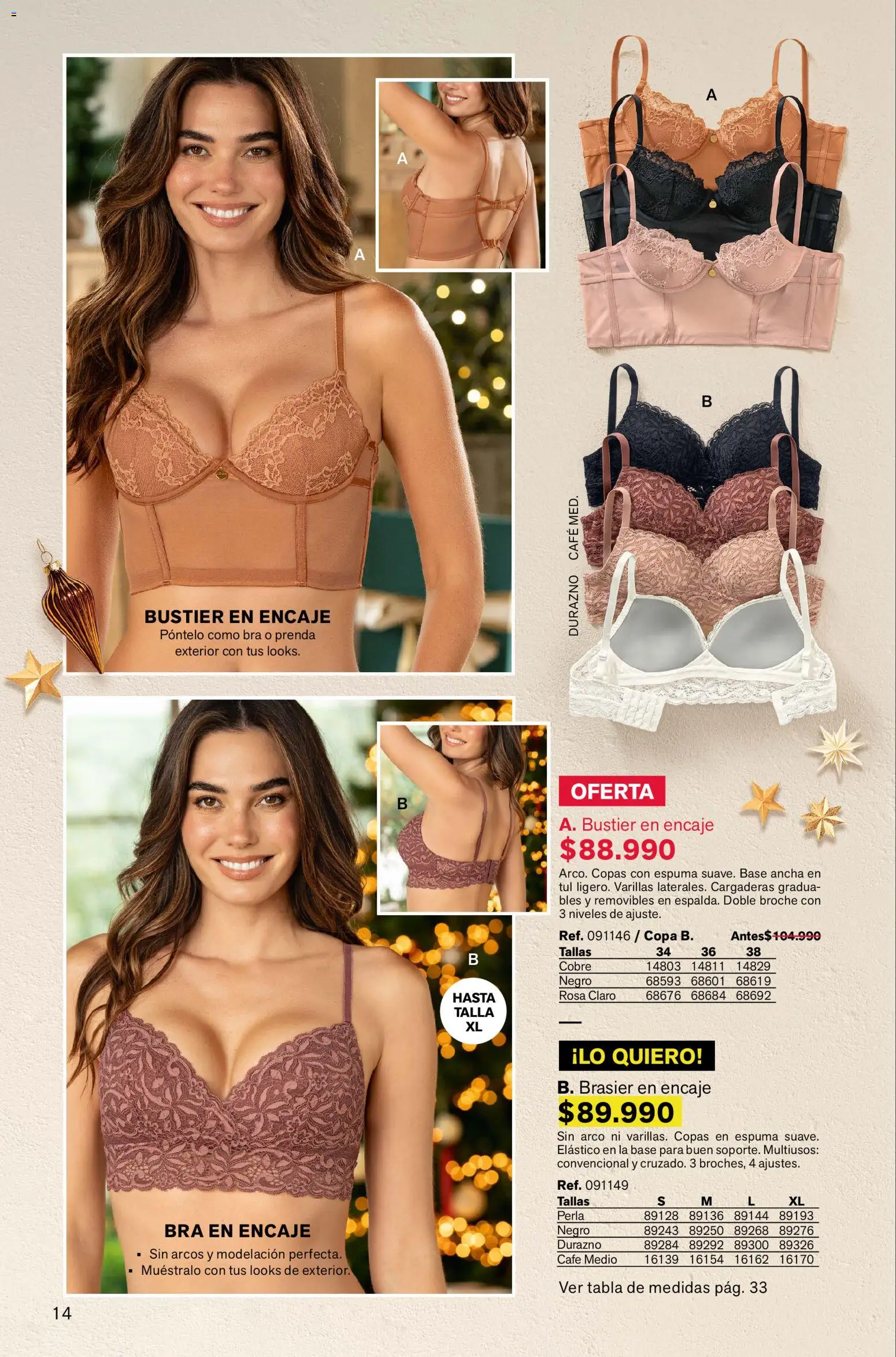 Leonisa revista - valida desde el 13.11.2025 | Página: 14 | Productos: Espuma, Brasier, Durazno, Café