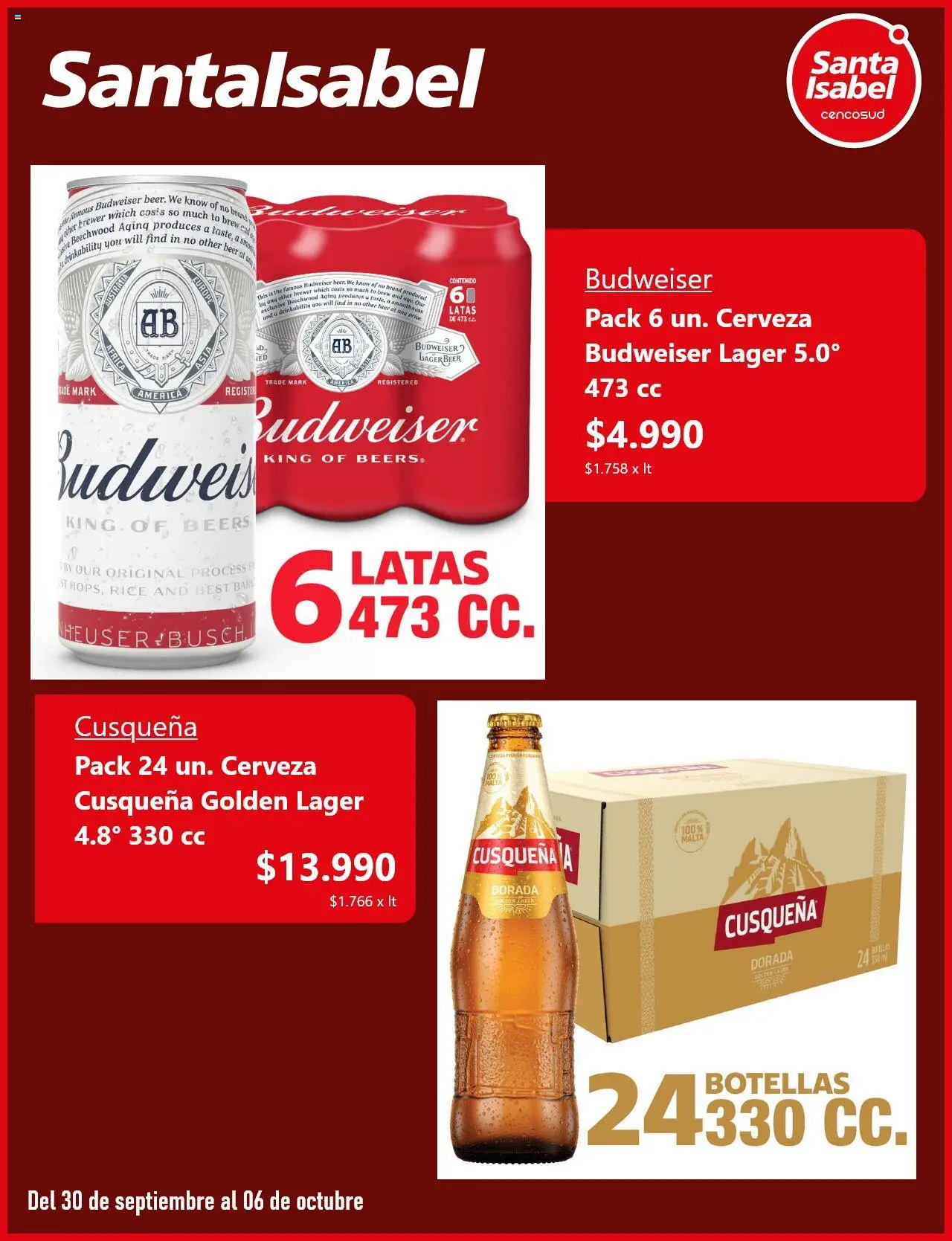 Santa Isabel ofertas  │ válido desde el 30.09.2025 | Página: 5 | Productos: Cerveza