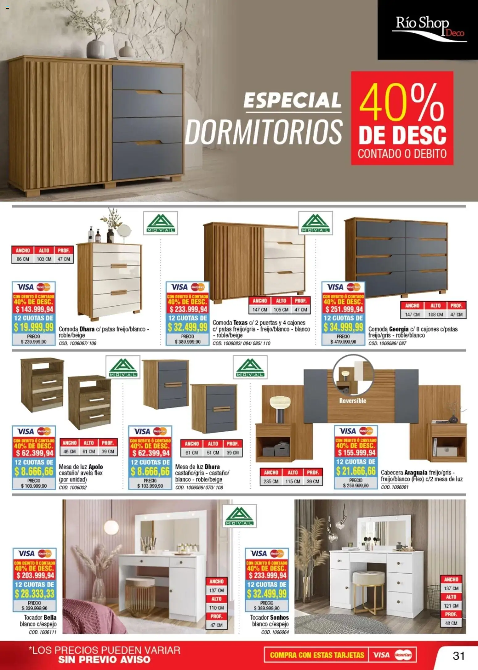 Río Shop Deco catálogo │ válido desde el 01.01.2026 | Página: 31 | Productos: Mesa de luz, Mesa
