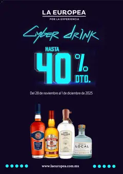 Vista previa de La Europea Cyber Drink, nuevo folleto de la tienda, válido en México a partir del 28.11.2025