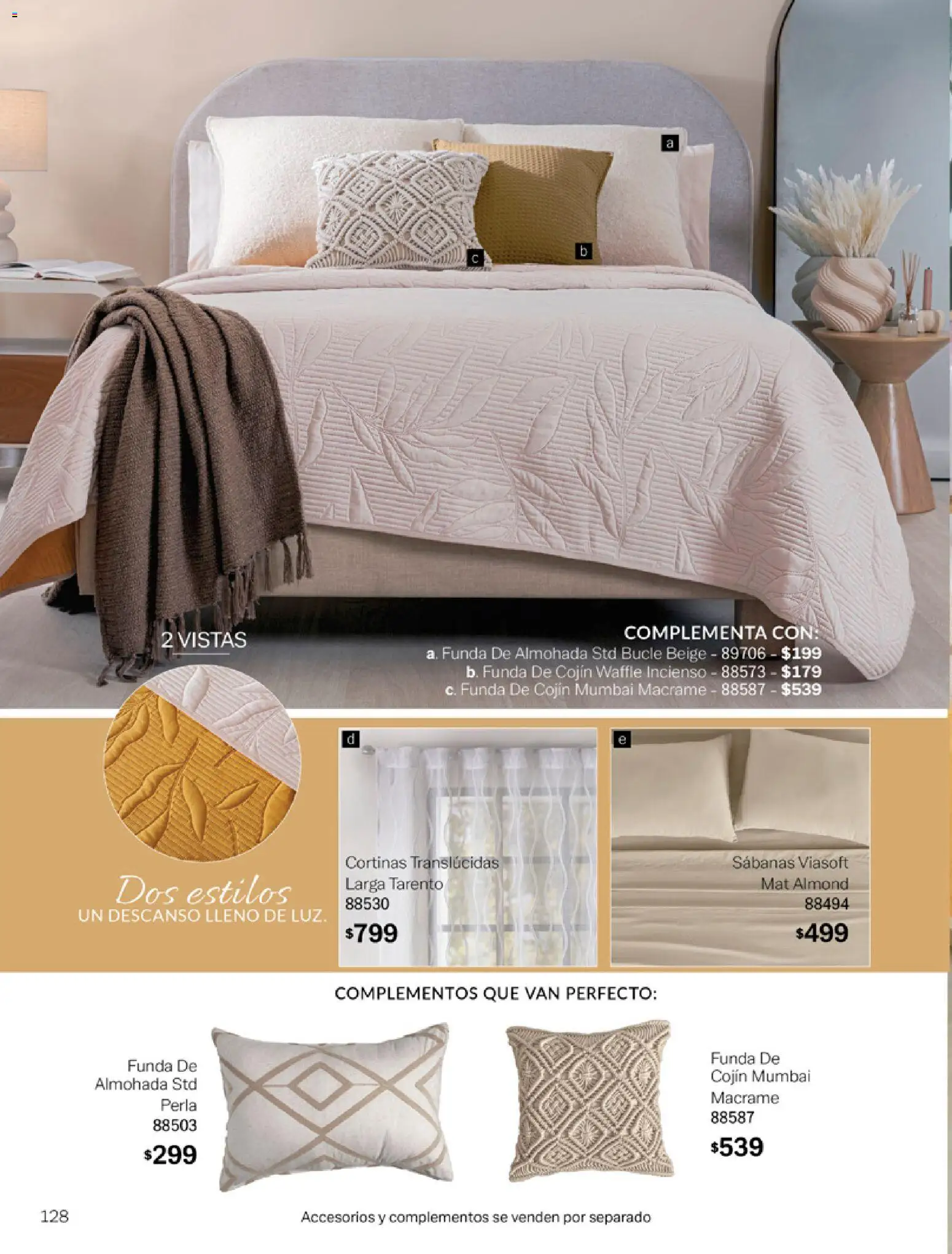 Nuevas ofertas de Vianney válidas en toda la República Mexicana desde el 06.03.2026. ¡Encuentra las mejores ofertas en Vianney catálogo Tu hogar, nuestra pasión! | Página: 130 | Productos: Funda, Almohada, Sabanas, Cortinas