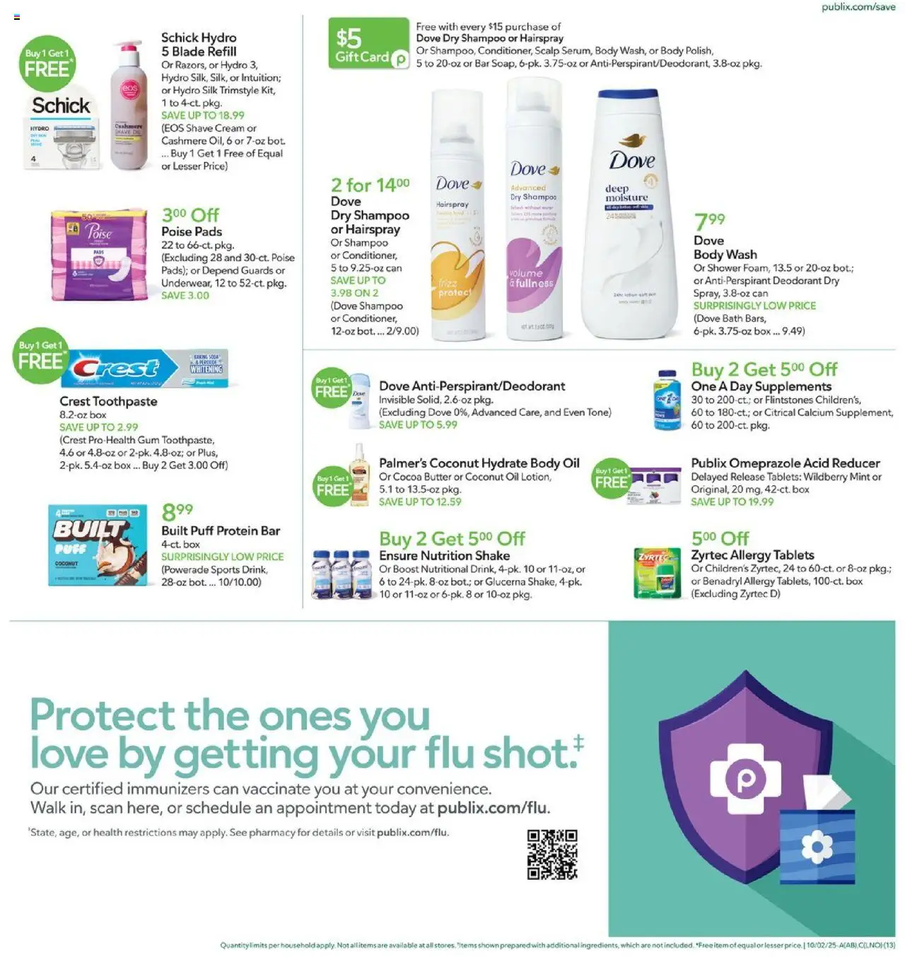 Publix Weekly Ad - valid from 01.10.2025 | Page: 13 | Products: Shampoo, Butter, Toothpaste, Body Wash