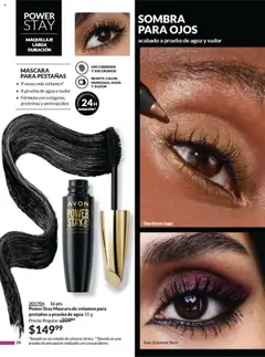 Vista previa de Power Stay Mascara de volumen para pestañas a prueba de agua 10 g, Mascara para pestañas a prueba de agua, 9 veces más volumen, fórmula con colágeno, proteínas y aminoácidos. Dura 24 horas., nuevo folleto de la tienda, válido en México a partir del 12.09.2025 | Página: 33 | Productos: Máscara, Agua, Sombra, Maquillaje