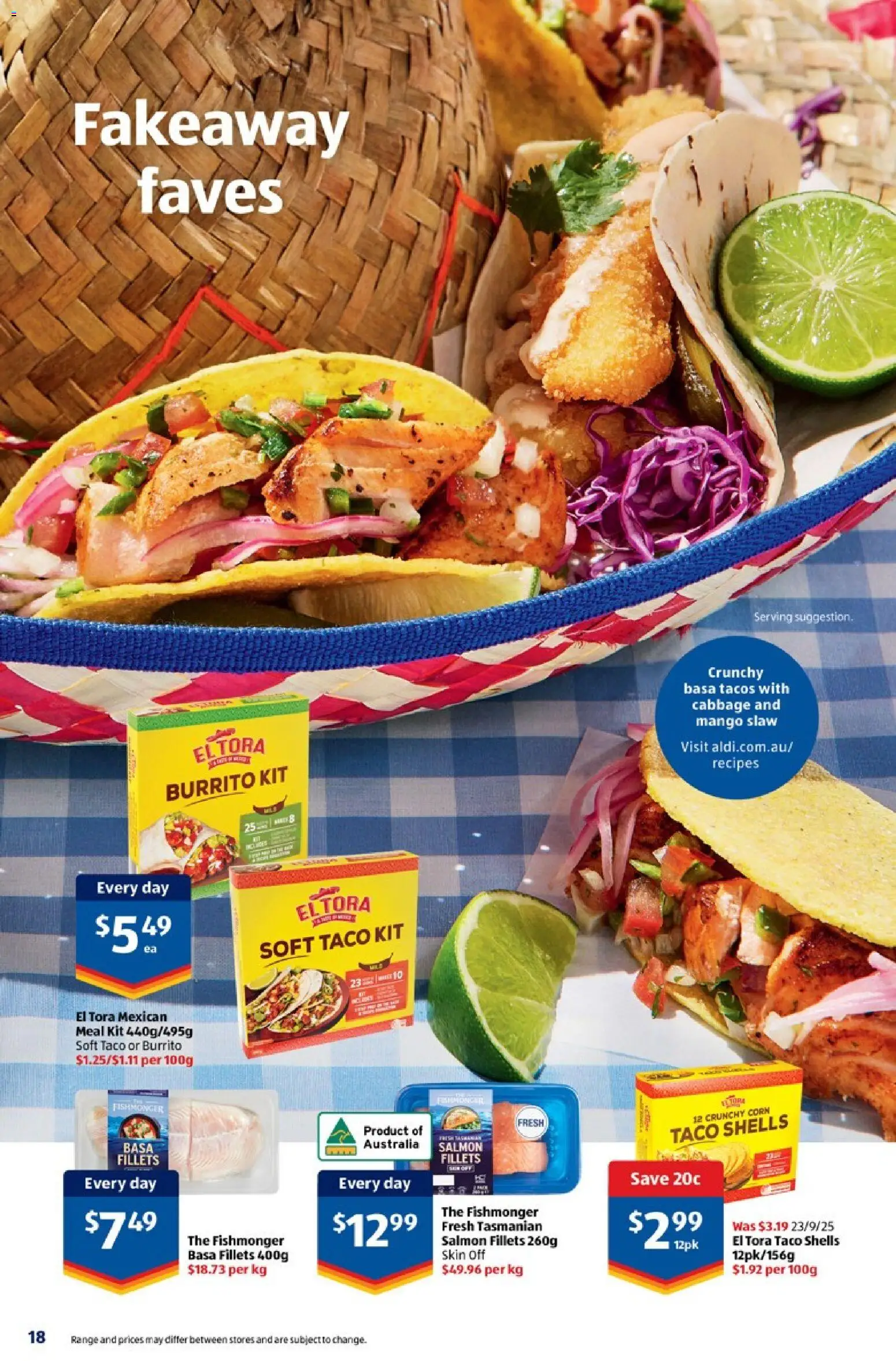 Aldi catalogue - valid from 11.02.2026 | Page: 18 | Products: Salmon, Mango, Cabbage