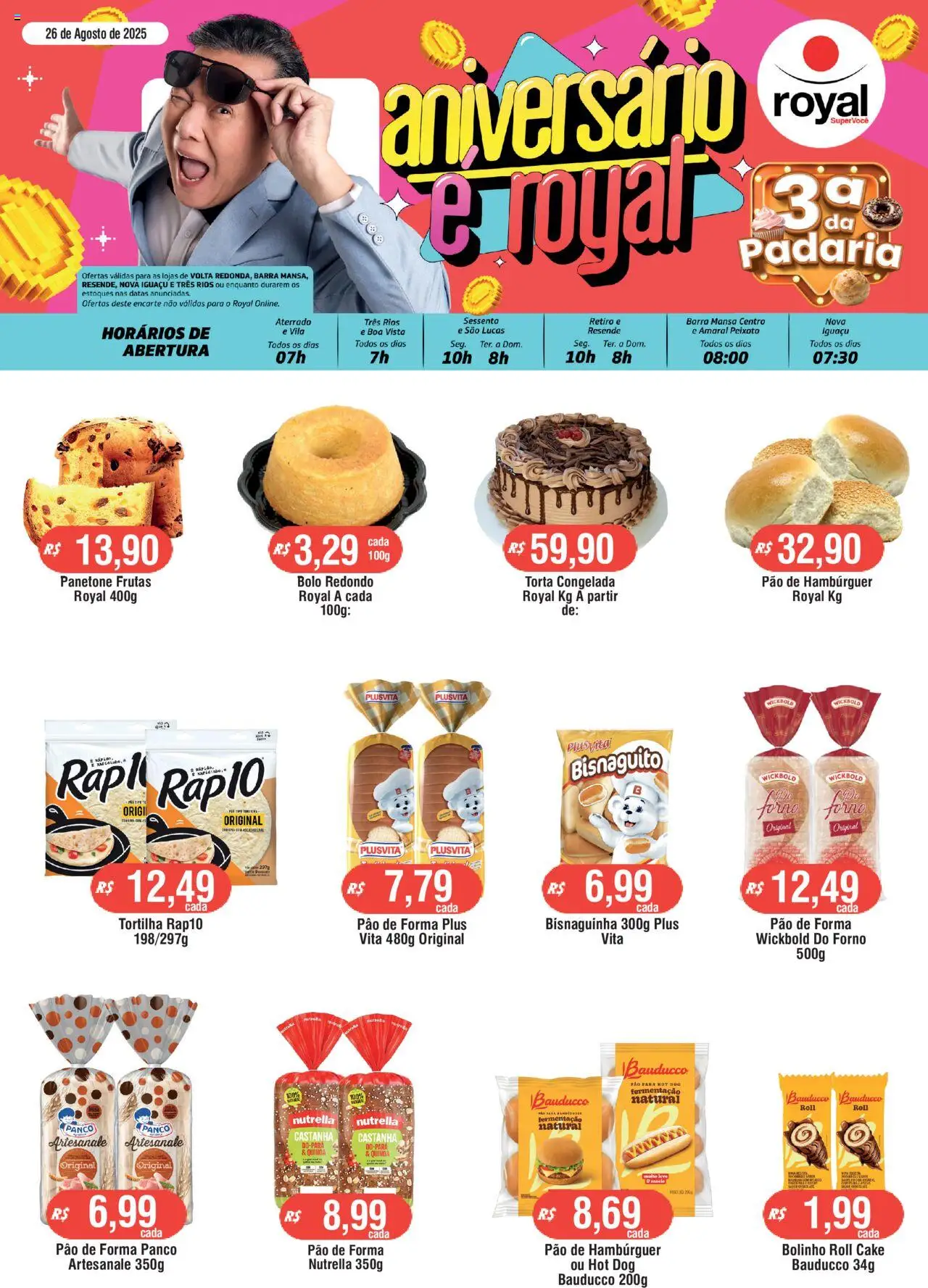 Royal Supermercados Folheto - válido de 26.08.2025 | Página: 1 | Produtos: Forno, Quinoa, Bolo, Pão de forma