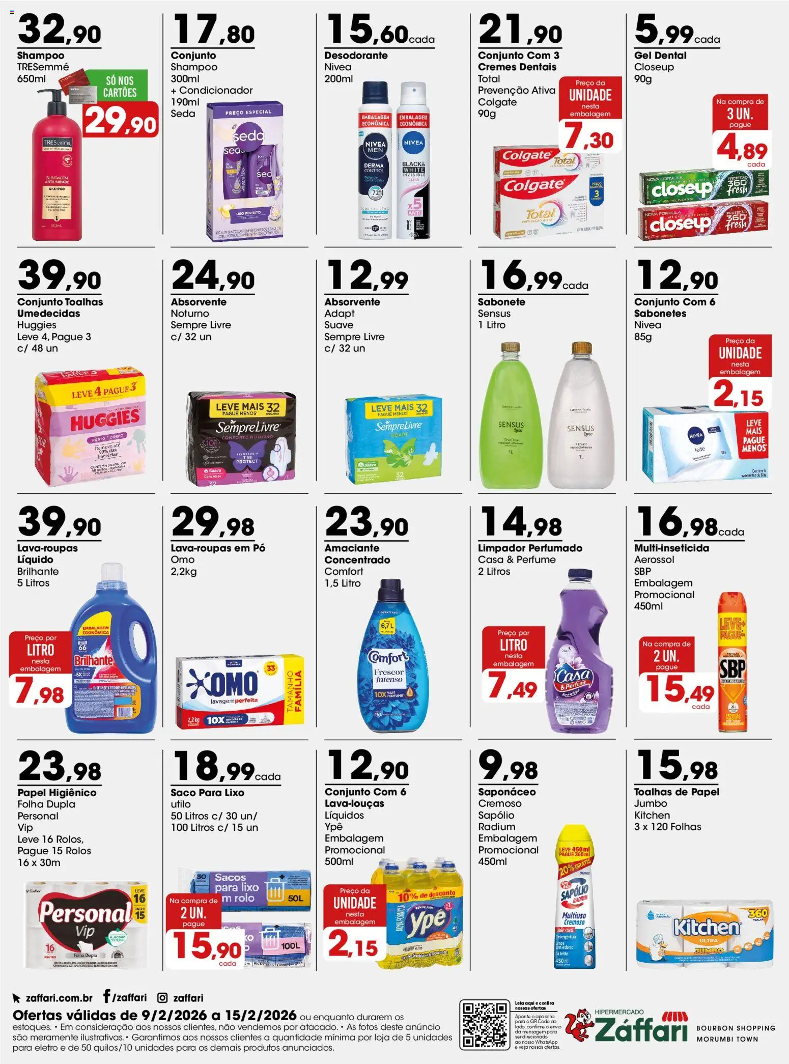 Zaffari Folheto - válido de 09.02.2026 | Página: 4 | Produtos: Perfume, Leite, Sempre Livre, Amaciante