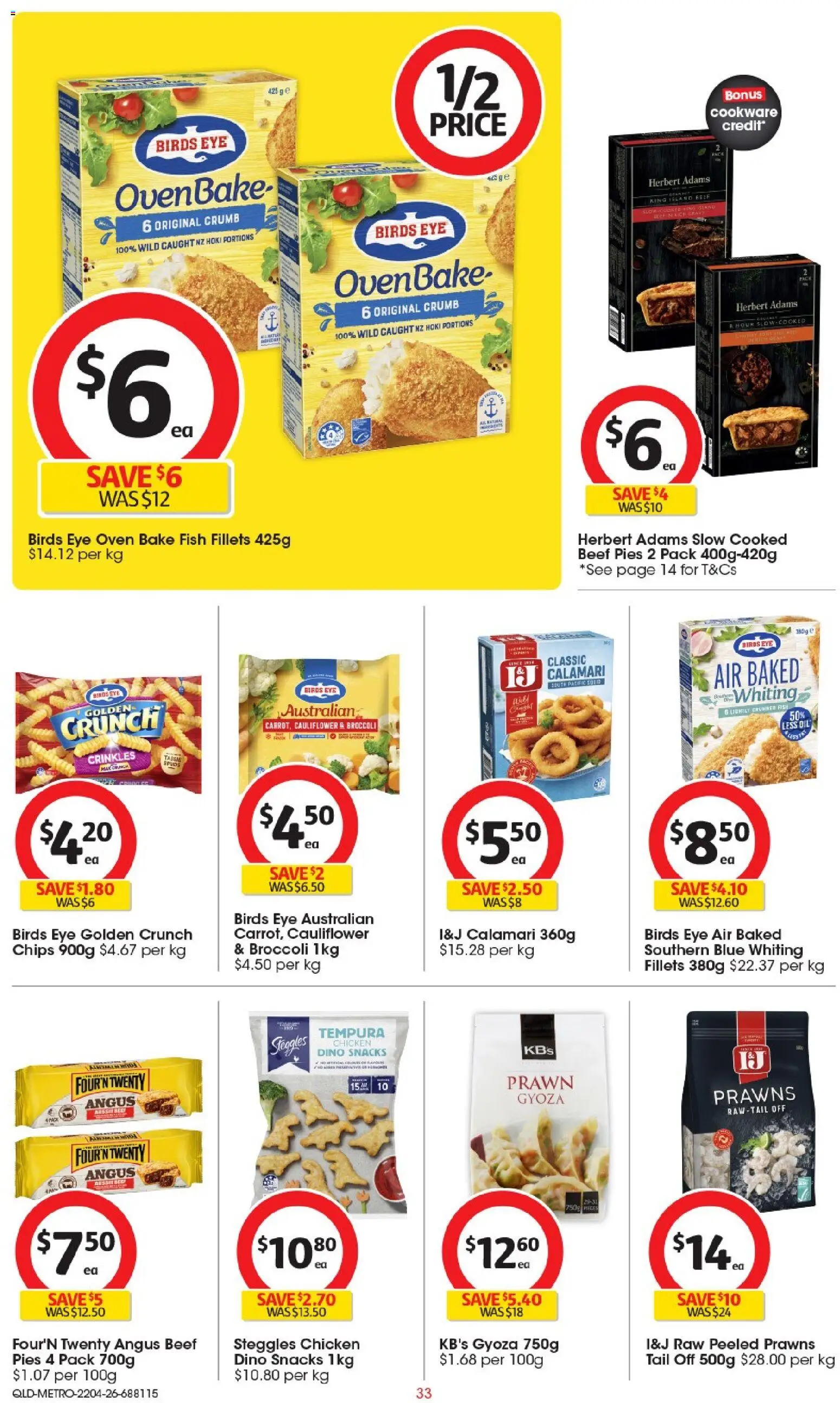 Coles catalogue - valid from 22.04.2026 | Page: 33 | Products: Beef, Prawns, Cauliflower, Oven