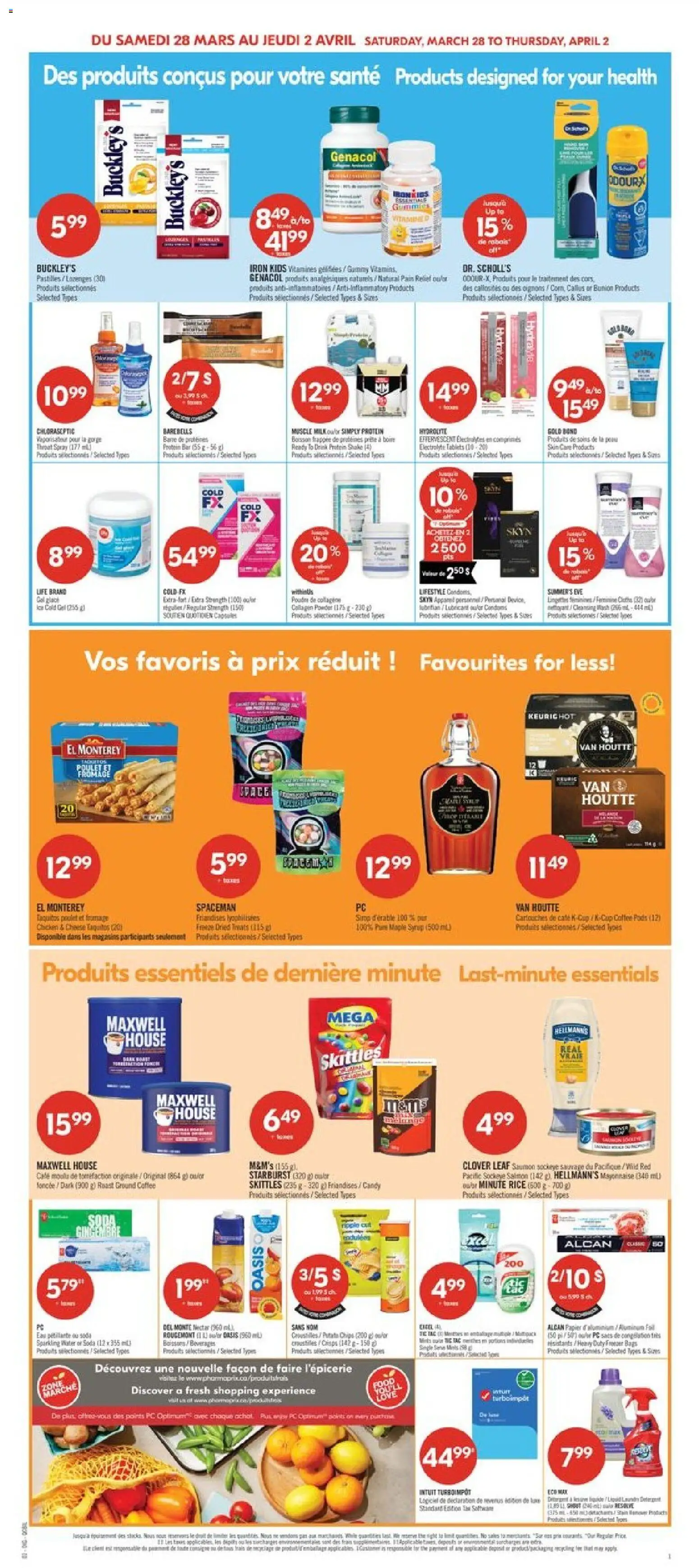 Pharmaprix flyer valid from 27.03.2026 | Page: 15 | Products: PC, Iron, Milk, Juice