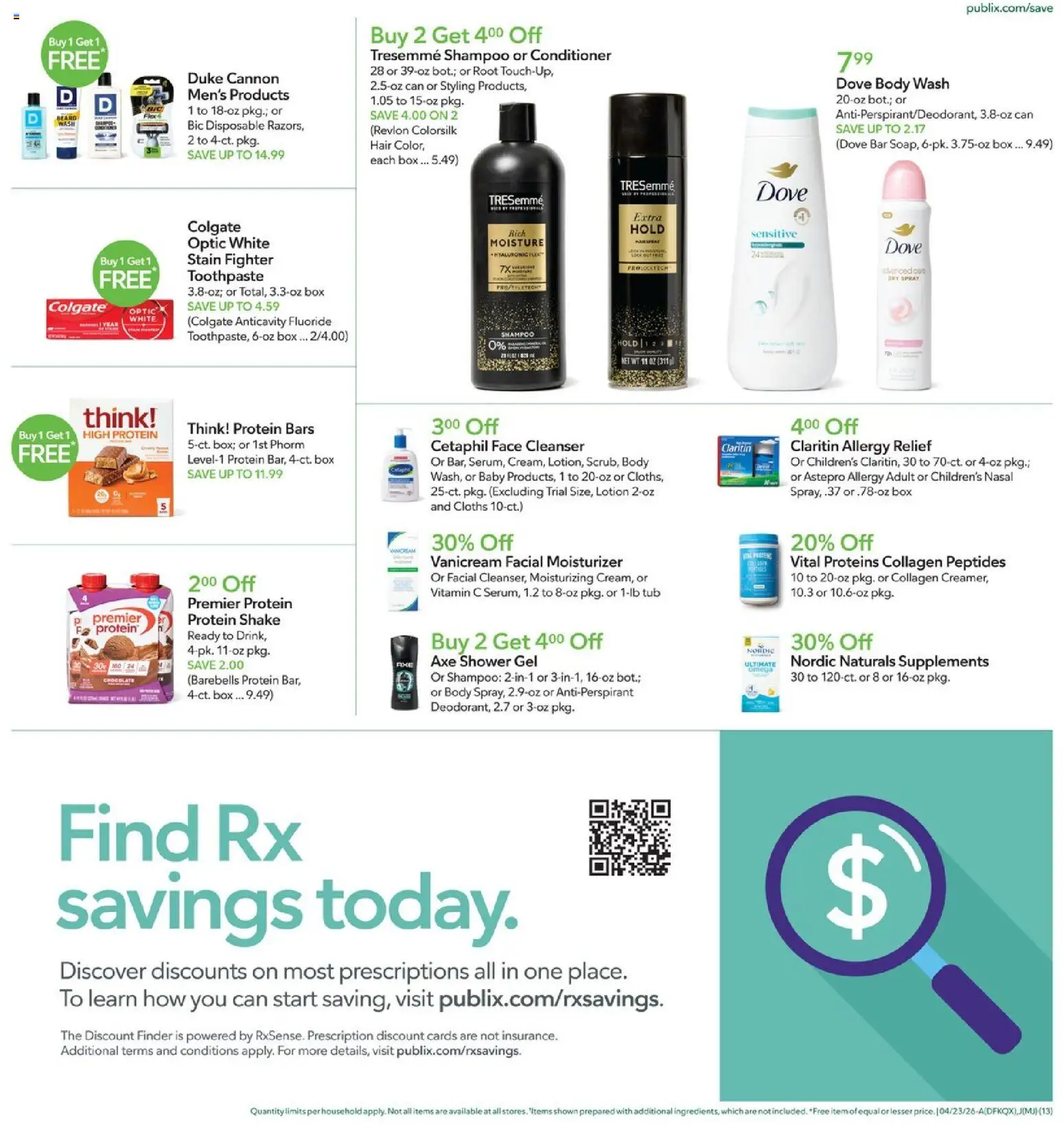 Publix Weekly Ad - valid from 22.04.2026 | Page: 13 | Products: Vitamin, Axe, Shower, Conditioner
