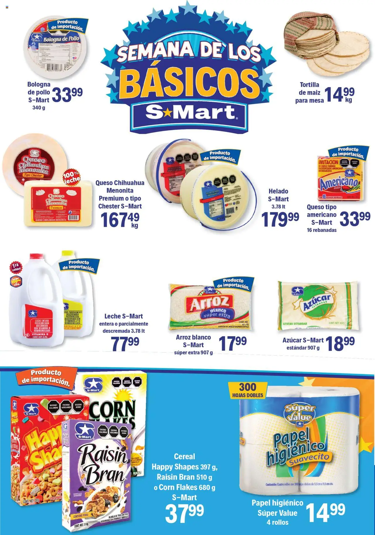 Nuevas ofertas de S-Mart válidas en toda la República Mexicana desde el 16.09.2025. ¡Encuentra las mejores ofertas en S-Mart - Folleto - Matamoros! | Página: 5 | Productos: Maíz, Leche, Vitaminas, Papel higiénico