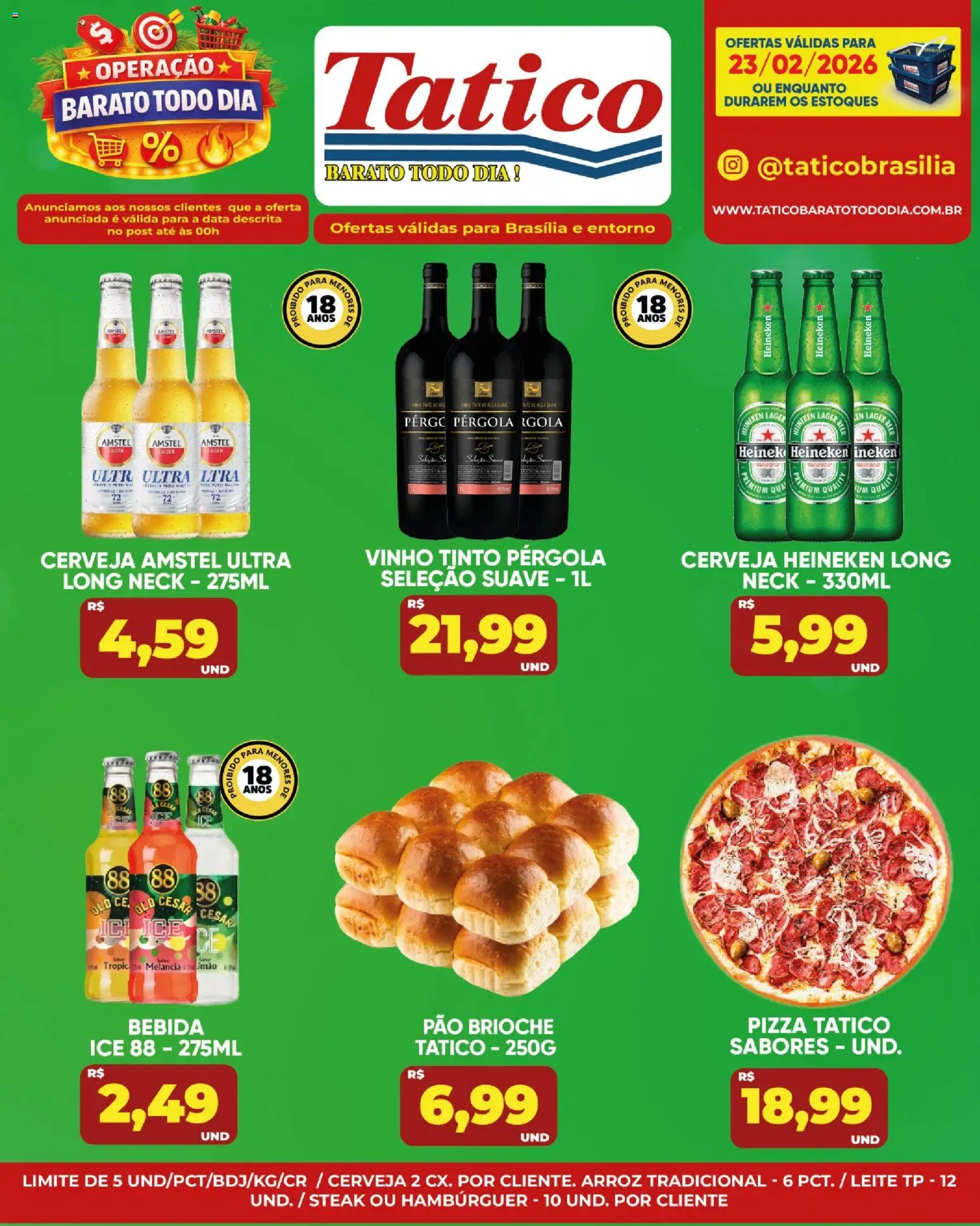 Tatico Folheto - válido de 23.02.2026 | Página: 8 | Produtos: Pão, Pizza, Cerveja, Cerveja Heineken