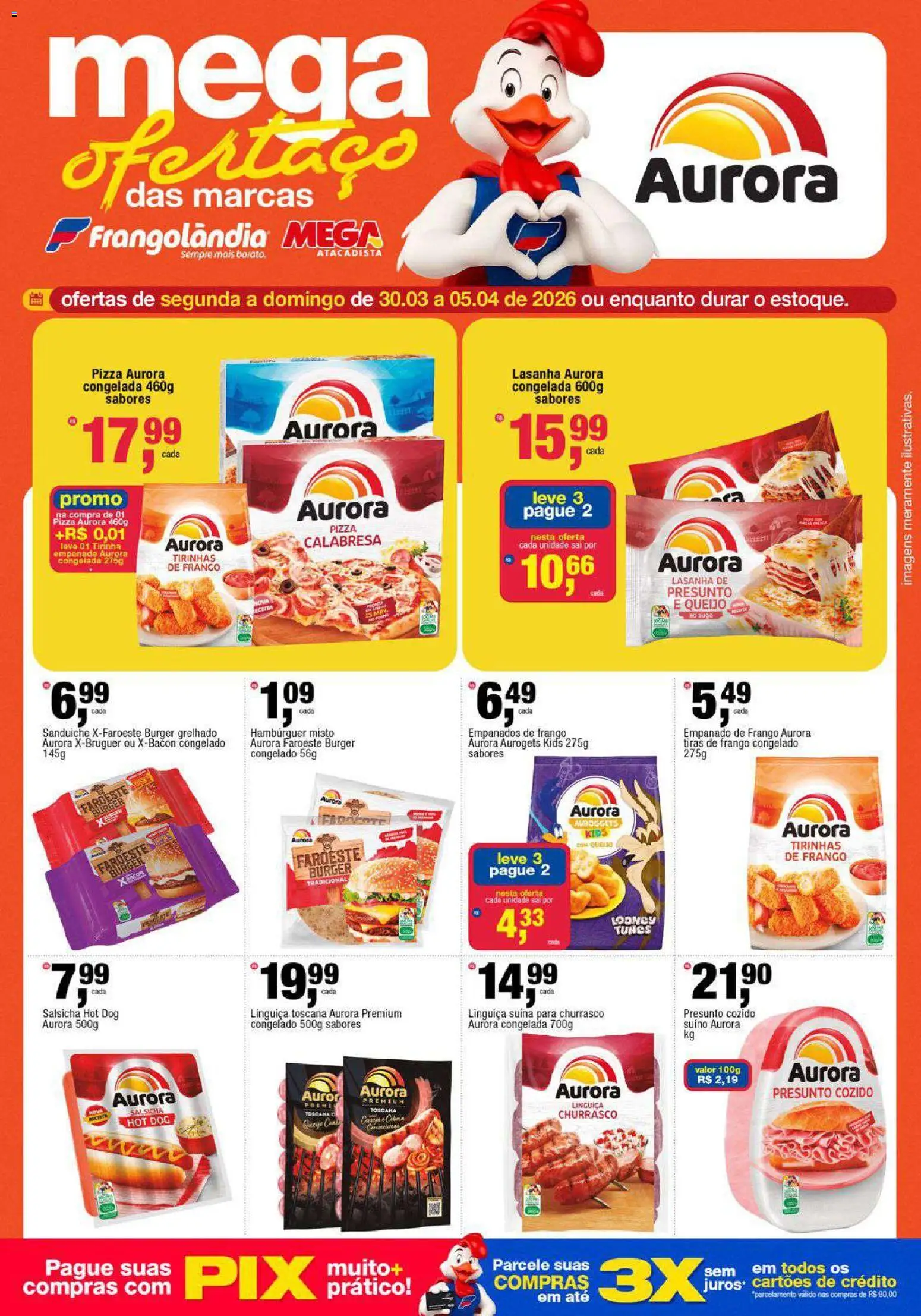 Frangolândia Folheto - válido de 03.04.2026 | Página: 5 | Produtos: Linguiça, Presunto, Pizza, Lasanha