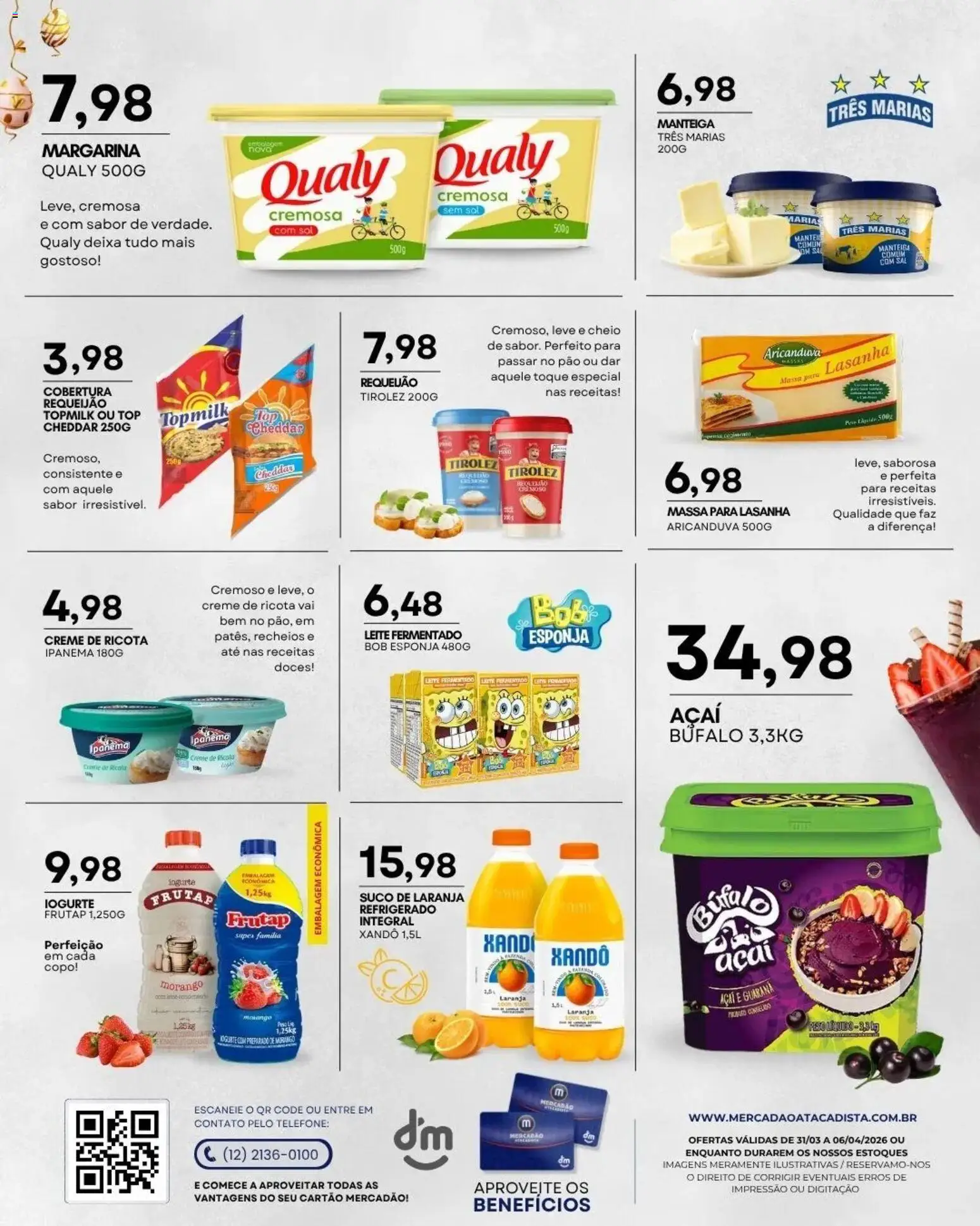 Mercadão Atacadista Folheto - válido de 31.03.2026 | Página: 6 | Produtos: Esponja, Manteiga, Cheddar, Sal