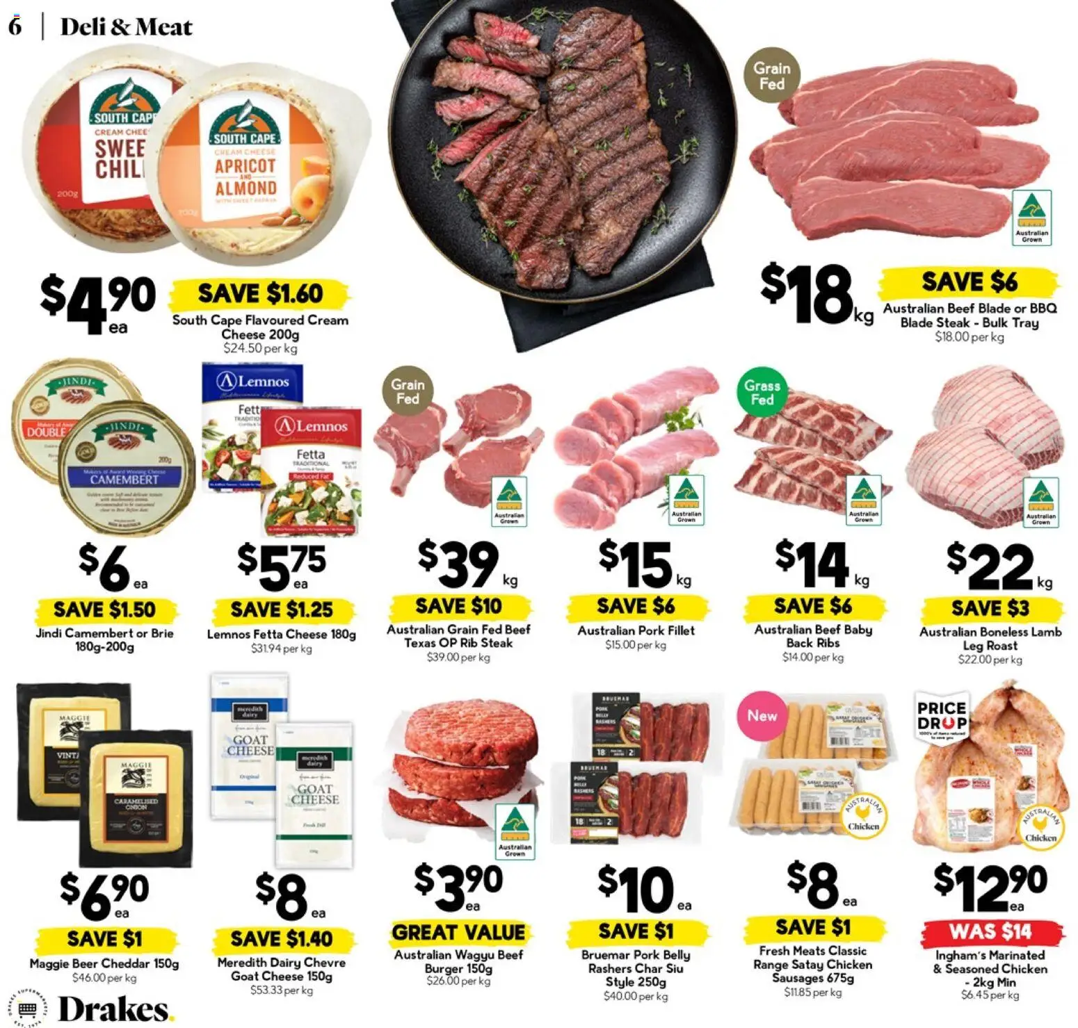 Drakes catalogue - valid from 14.01.2026 | Page: 6 | Products: Cheese, Meat, Steak, Cap