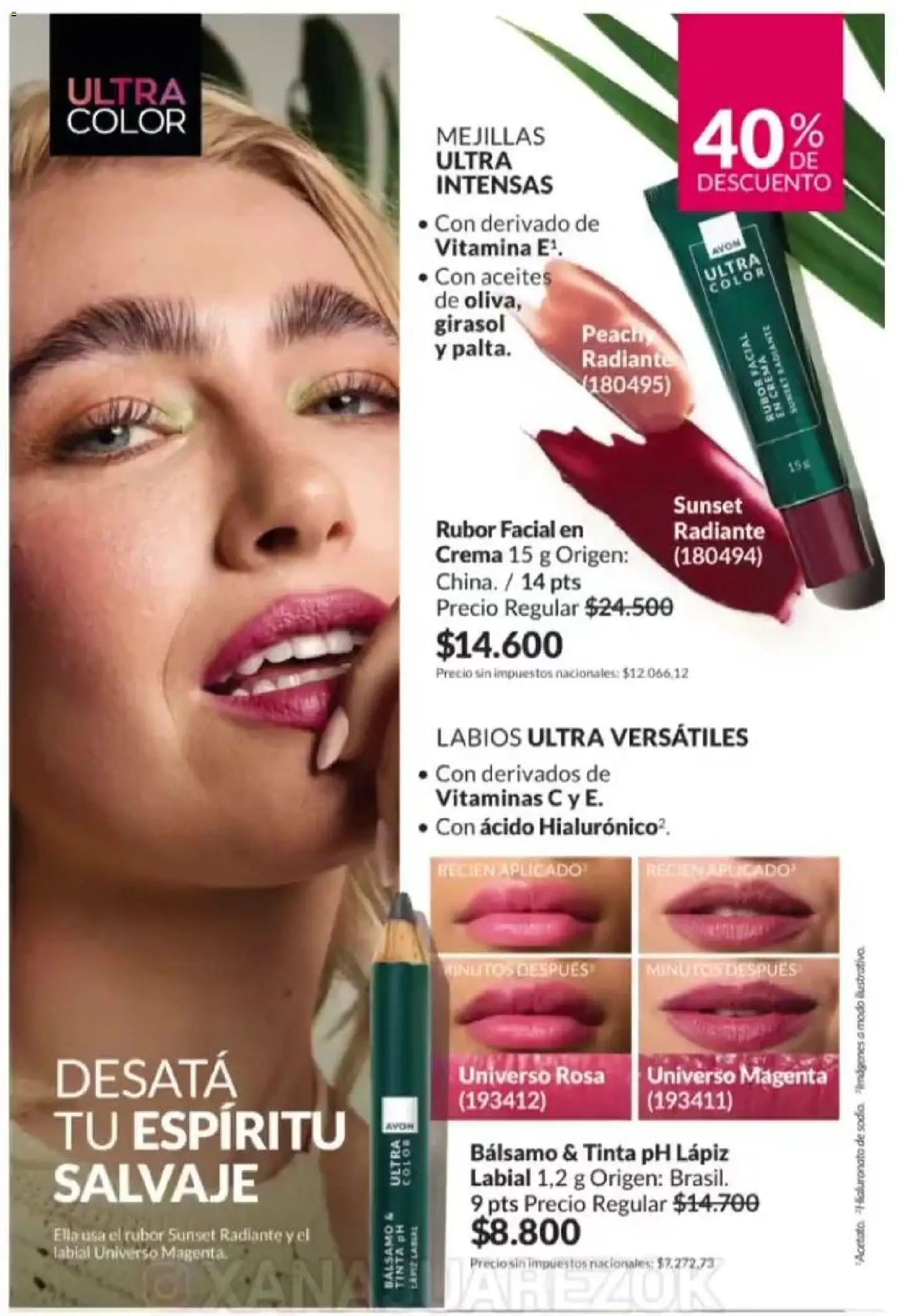 Catálogo AVON Campaña 1/2026 │ válido desde el 01.01.2026 | Página: 22 | Productos: Vitaminas, Rubor, Lápiz labial, Bálsamo