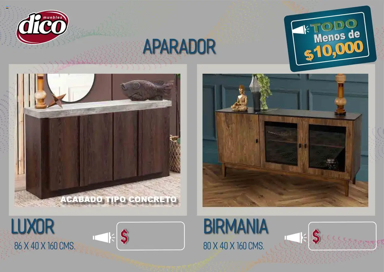 Nuevas ofertas de Muebles Dico válidas en toda la República Mexicana desde el 25.09.2025. ¡Encuentra las mejores ofertas en Muebles Dico - Catálogo TODO menos de 10000! | Página: 25 | Productos: Aparador