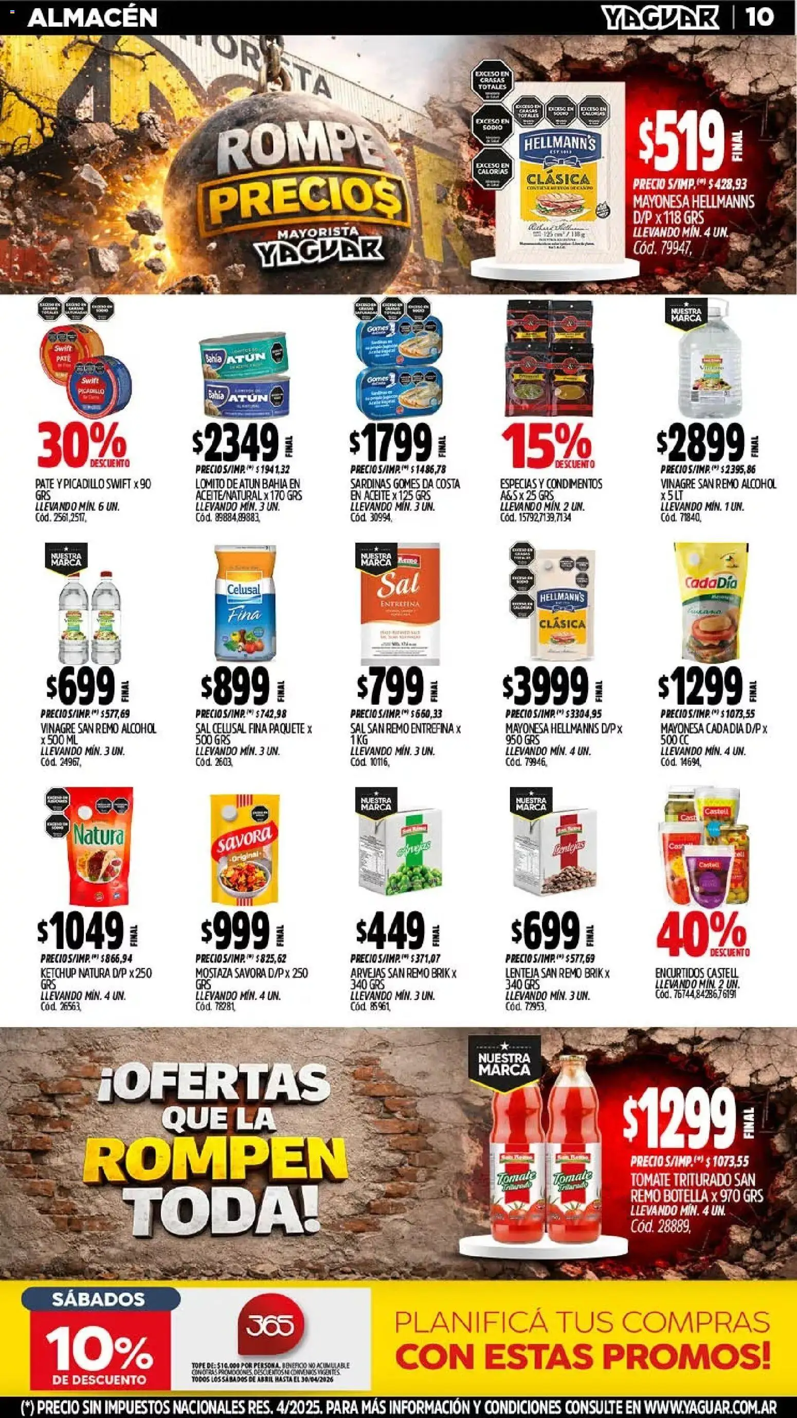 Yaguar catálogo │ válido desde el 06.04.2026 | Página: 10 | Productos: Botella, Tomate, Paté, Picadillo