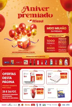Rissul Folheto - válido de 25.07.2025 | Página: 1 | Produtos: Cola, Queijo, Ovos, Mussarela