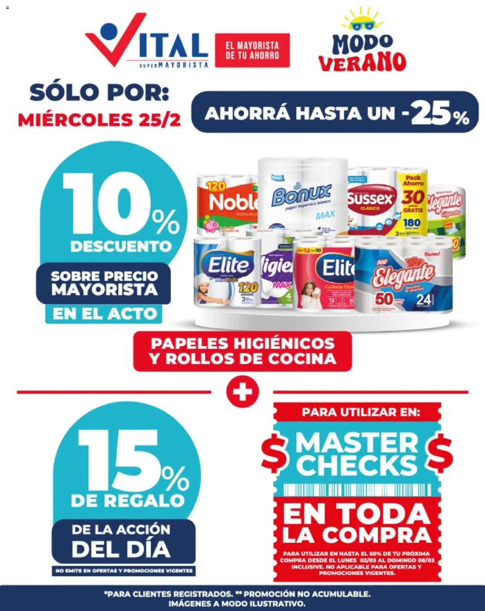 Vital - Sólo por │ válido desde el 25.02.2026 | Página: 1 | Productos: Papel higiénico, Cocina, Sobre