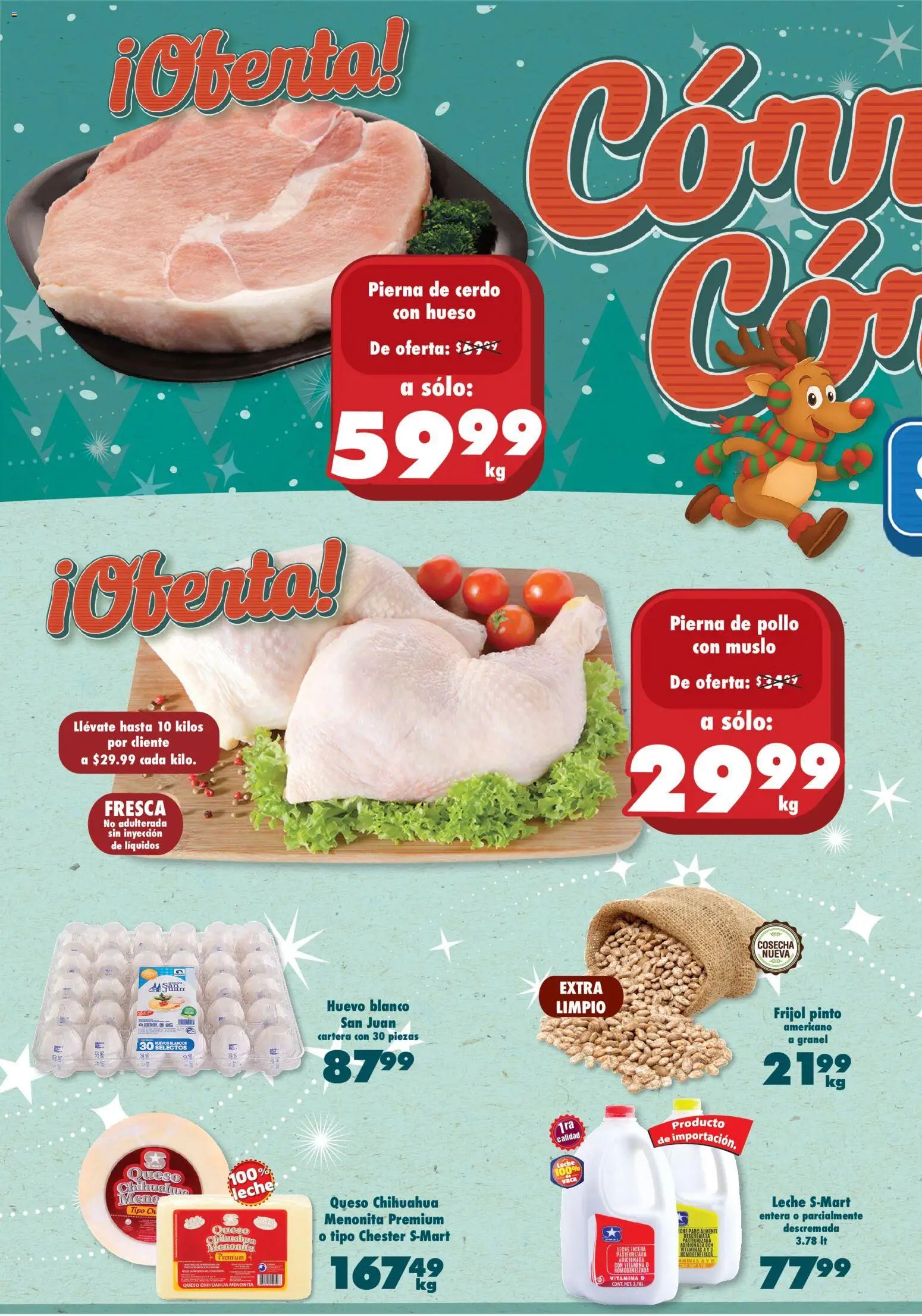 Nuevas ofertas de S-Mart válidas en toda la República Mexicana desde el 21.11.2025. ¡Encuentra las mejores ofertas en S-Mart folleto Monterrey! | Página: 2 | Productos: Pollo, Queso, Huevos, Cerdo
