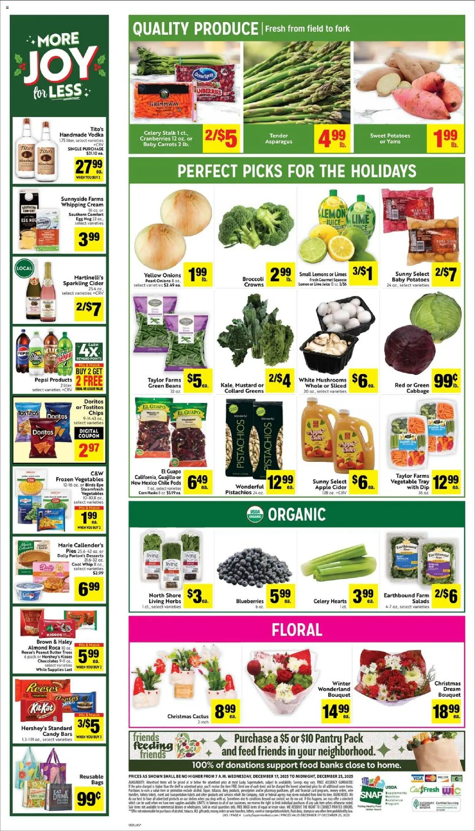 Lucky Supermarkets Weekly Ad - valid from 17.12.2025 | Page: 6 | Products: Corn, Broccoli, Asparagus, Wine