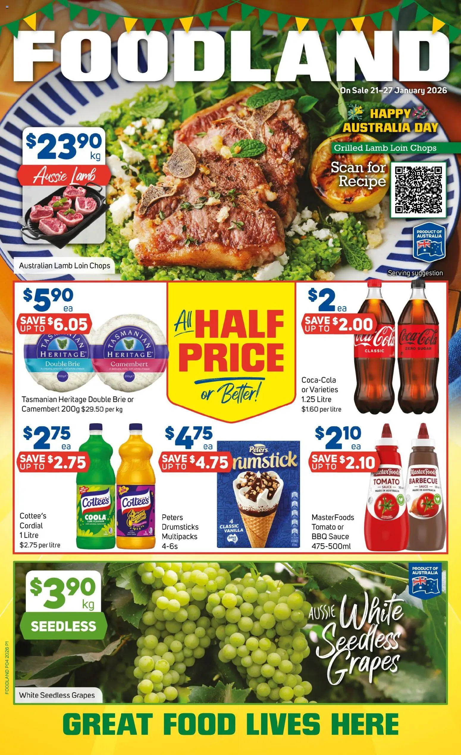 Foodland catalogue - valid from 21.01.2026 | Page: 1 | Products: BBQ Sauce, Cheese, Coca Cola, Sauce