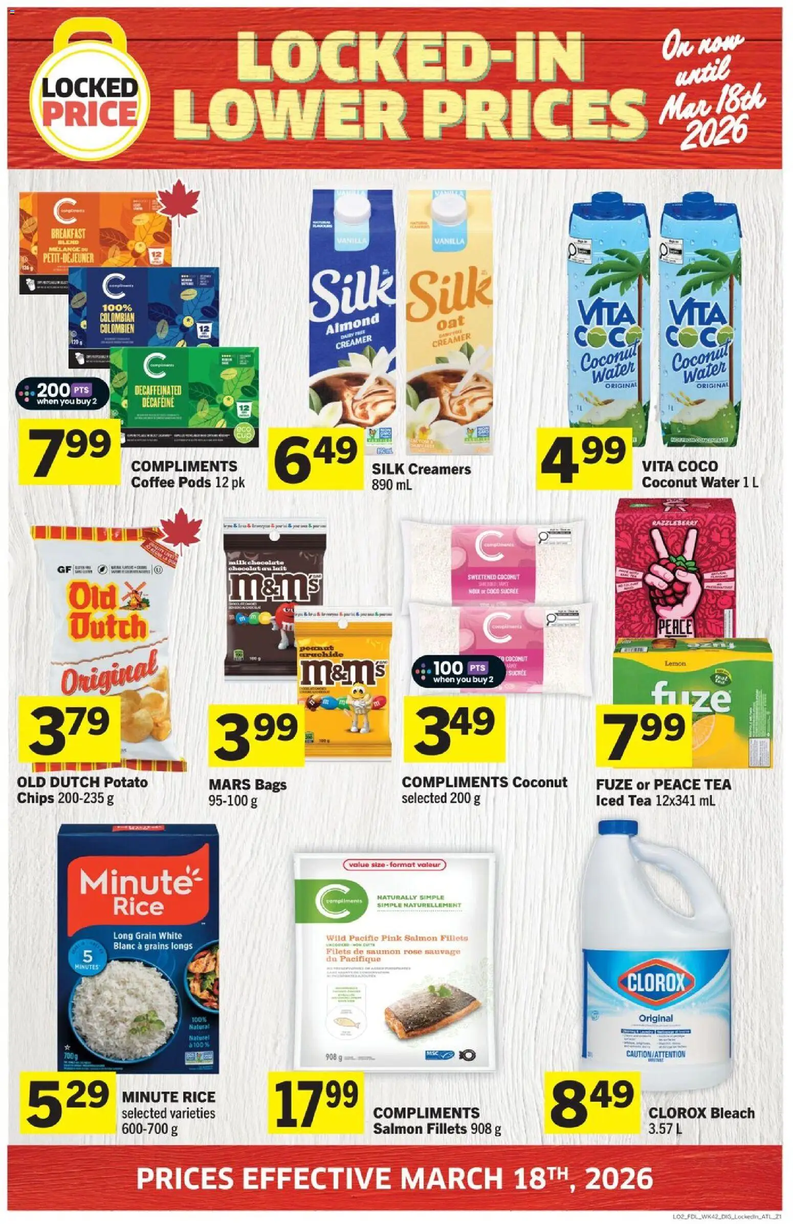 Foodland flyer valid from 12.02.2026 | Page: 8 | Products: Rice, Chips, Milk, Coffee