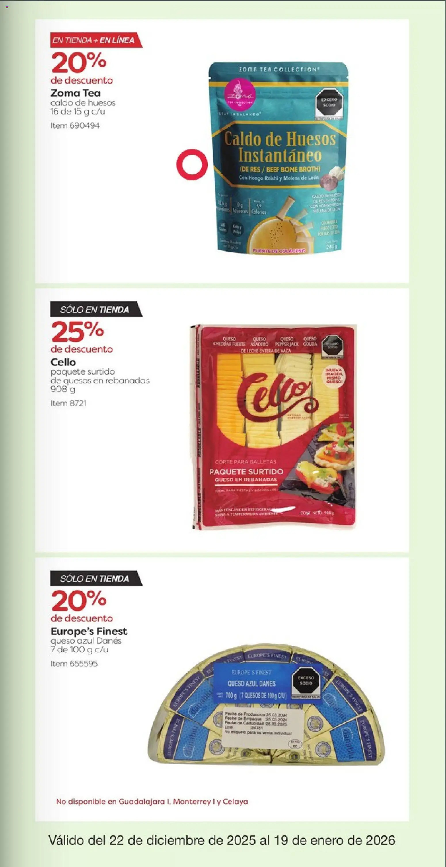 Nuevas ofertas de Costco válidas en toda la República Mexicana desde el 22.12.2025. ¡Encuentra las mejores ofertas en Costco catálogo! | Página: 29 | Productos: Fuente, Queso, Res, Galletas