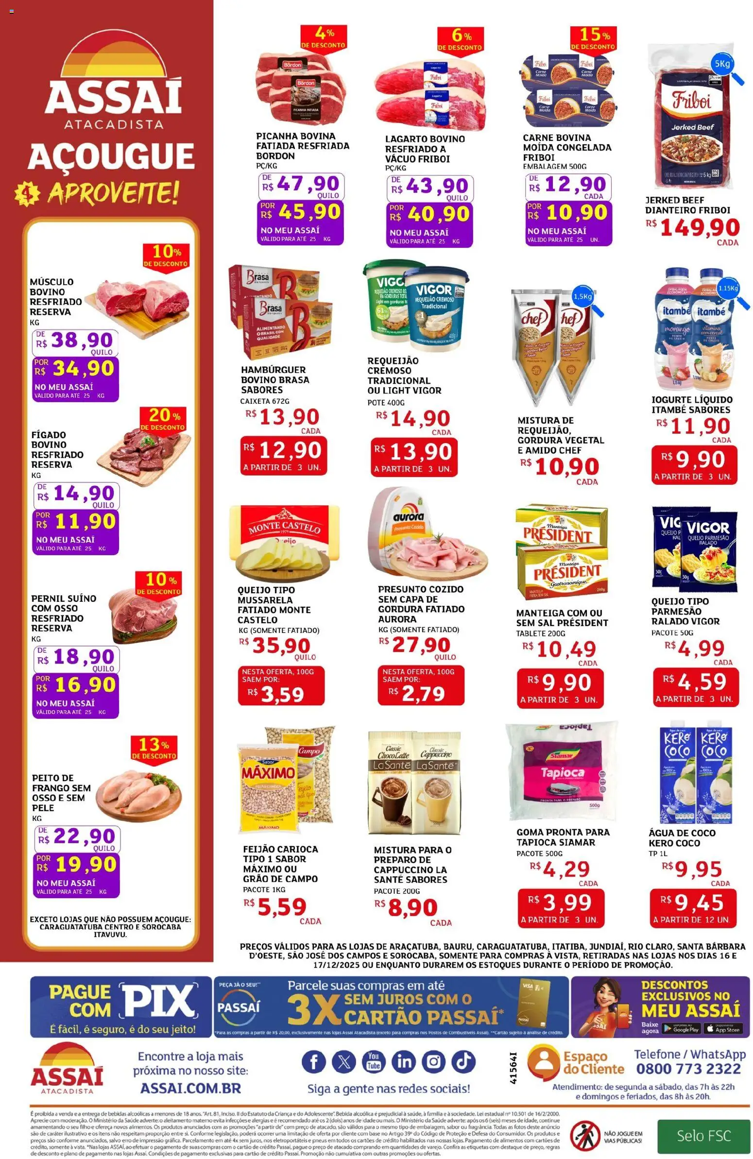 Assaí Atacadista Folheto - válido de 16.12.2025 | Página: 2 | Produtos: Tapioca, Pneus, Parmesão, Requeijão