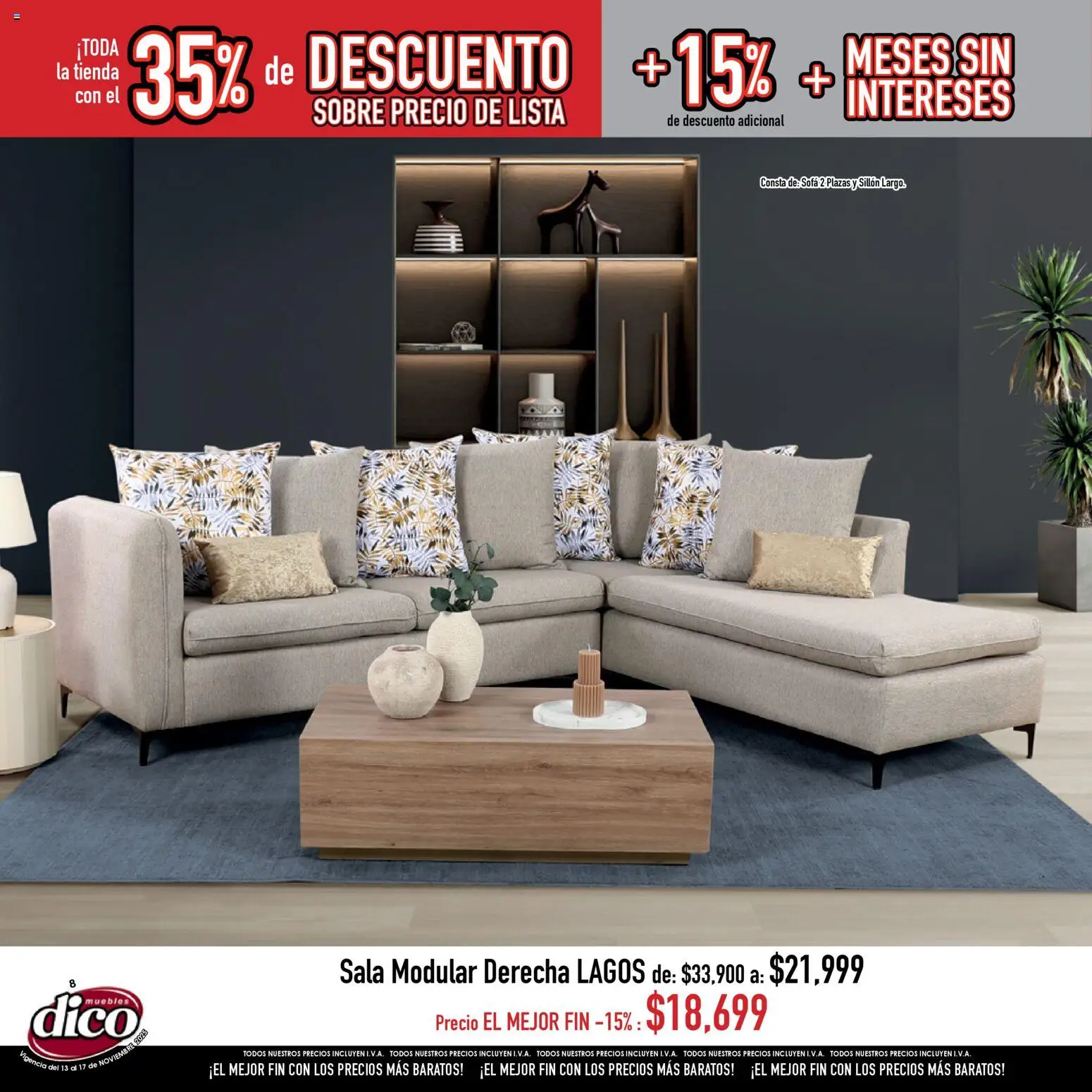 Nuevas ofertas de Muebles Dico válidas en toda la República Mexicana desde el 13.11.2025. ¡Encuentra las mejores ofertas en Muebles Dico Buen Fin ! | Página: 8