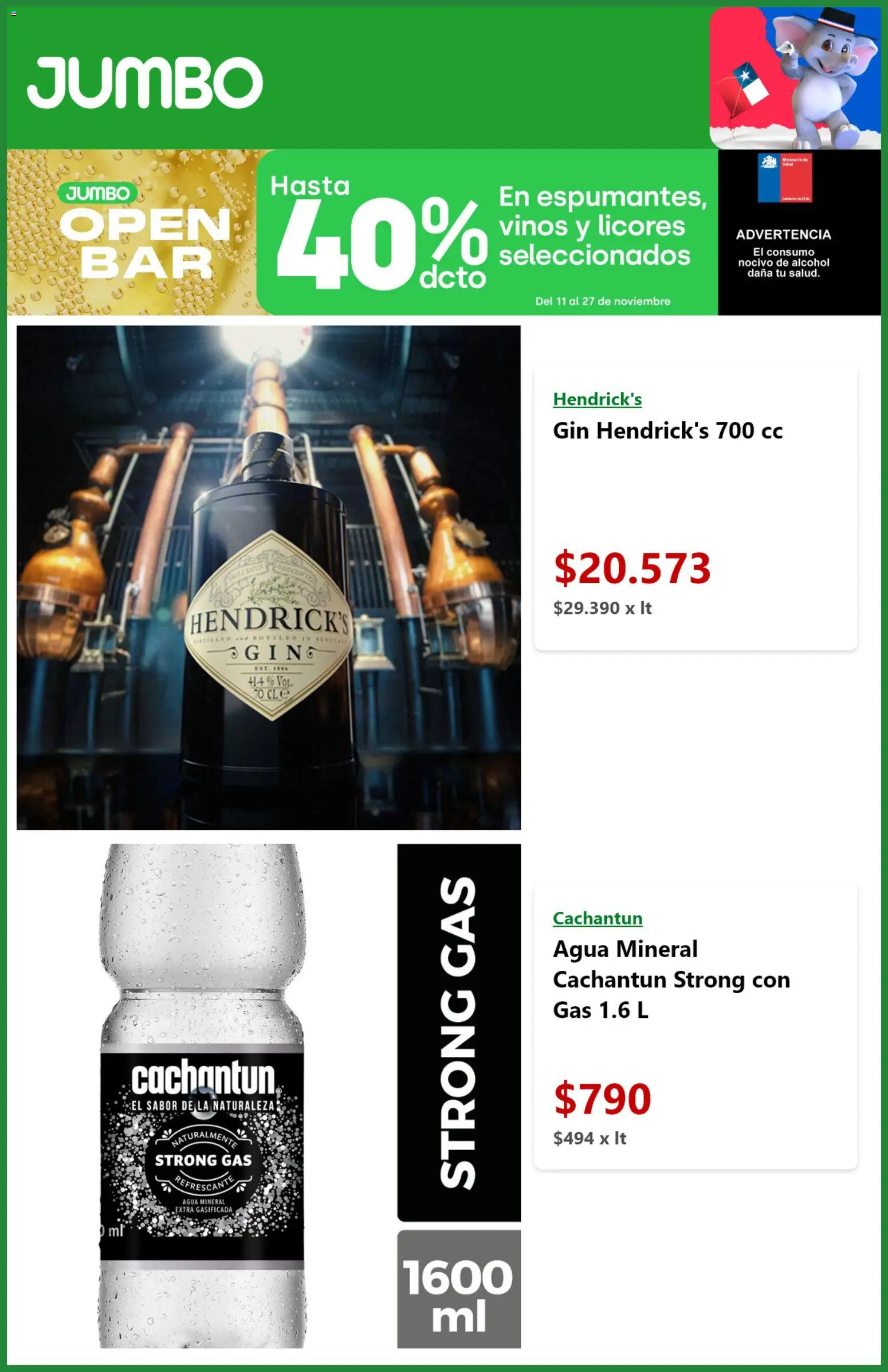 Jumbo ofertas  │ válido desde el 11.11.2025 | Página: 5 | Productos: Agua, Gin