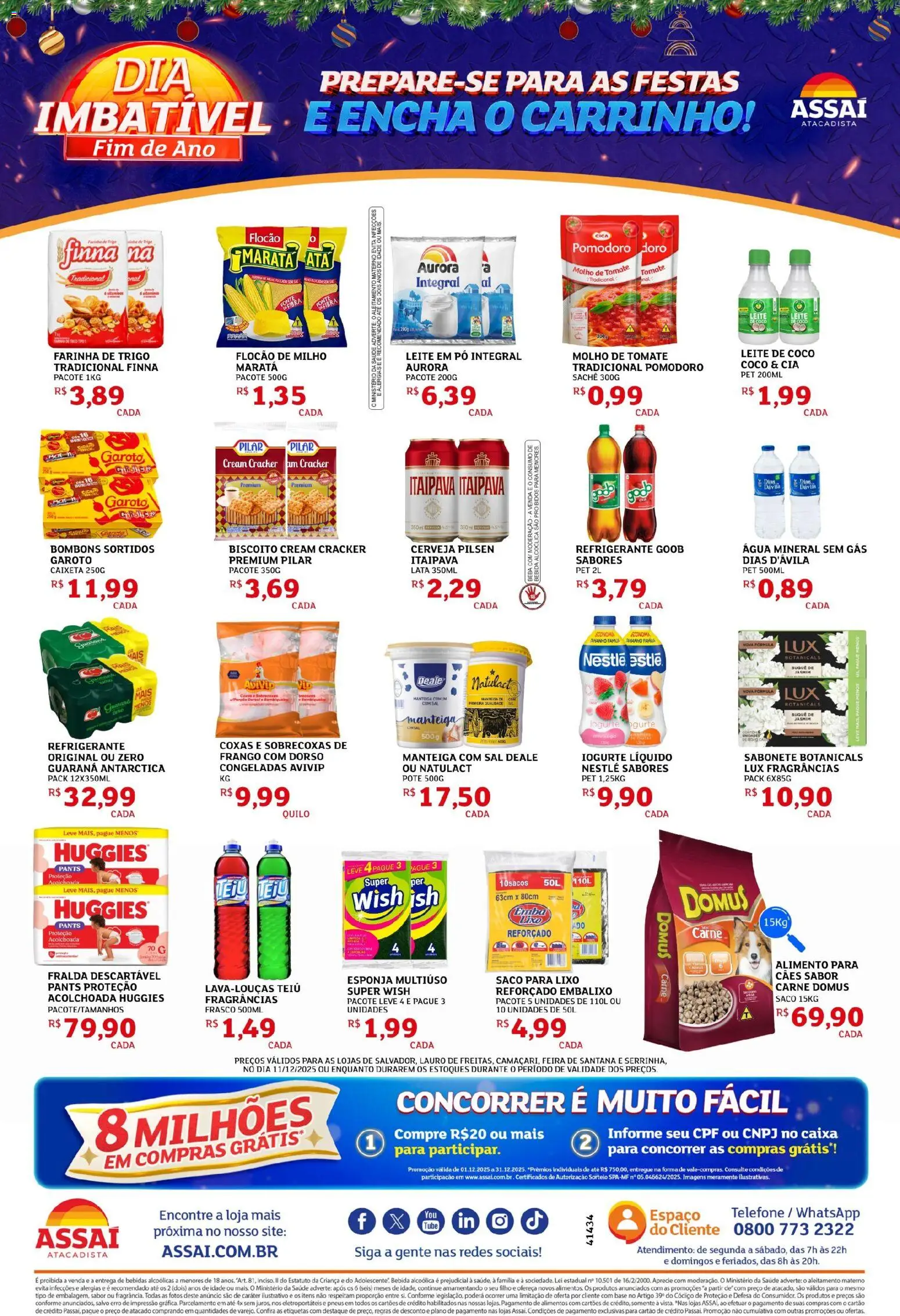 Assaí Atacadista Folheto - válido de 11.12.2025 | Página: 2 | Produtos: Saco para lixo, Guaraná, Carne, Água mineral