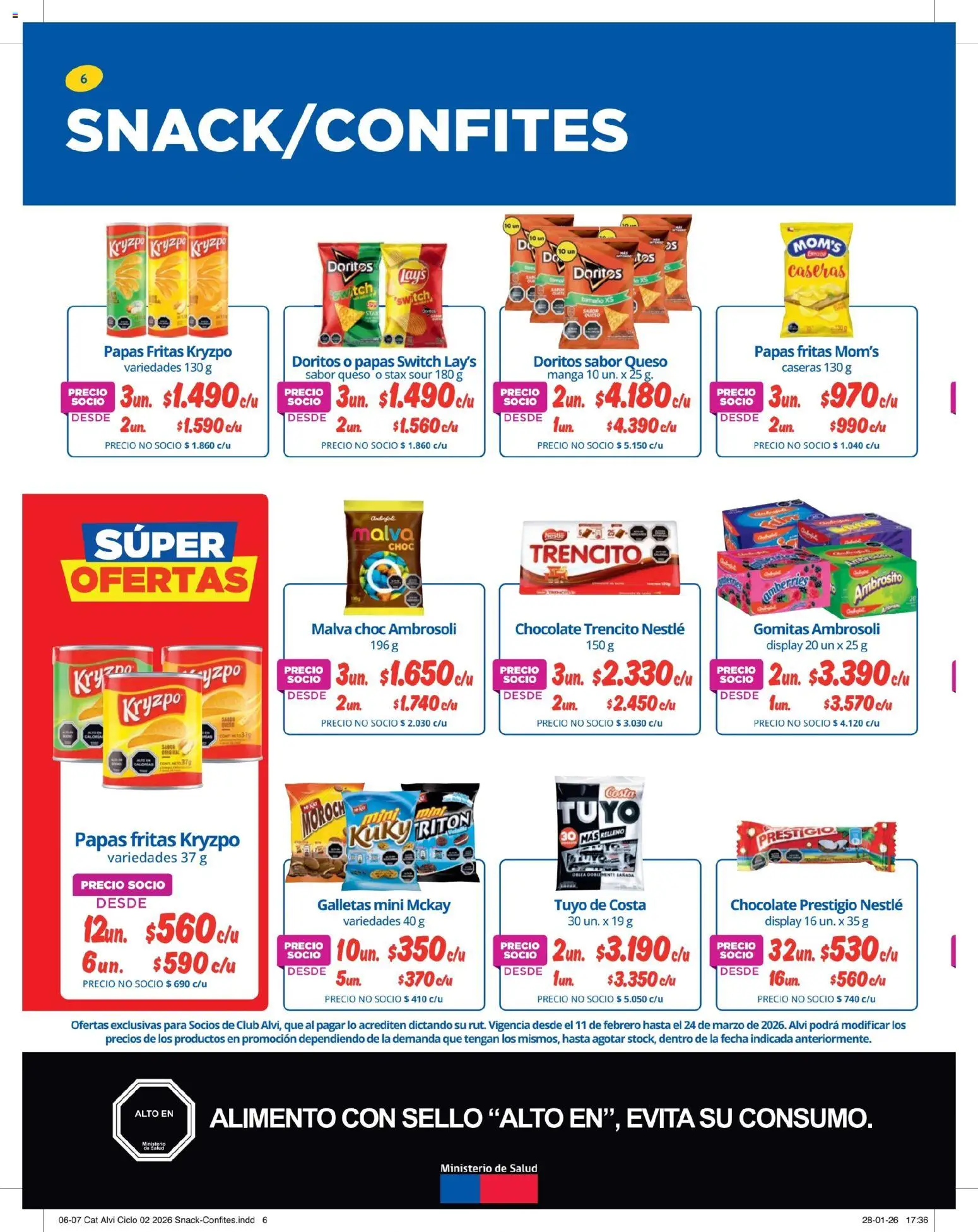Alvi catálogo │ válido desde el 11.02.2026 | Página: 6 | Productos: Queso, Gomitas, Chocolate, Galletas