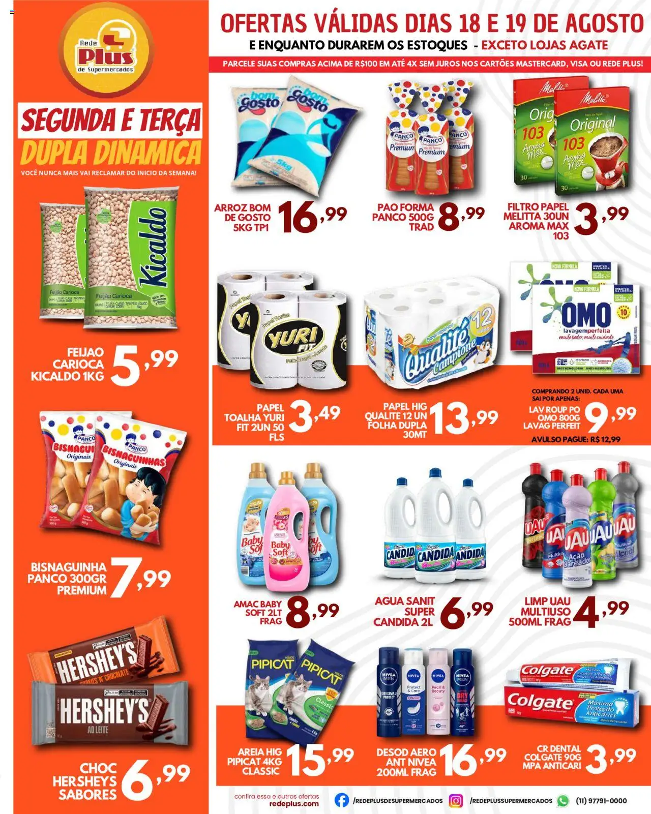Rede Plus Supermercados Folheto - válido de 18.08.2025 | Página: 2 | Produtos: Feijão, Areia, Chocolate, Arroz