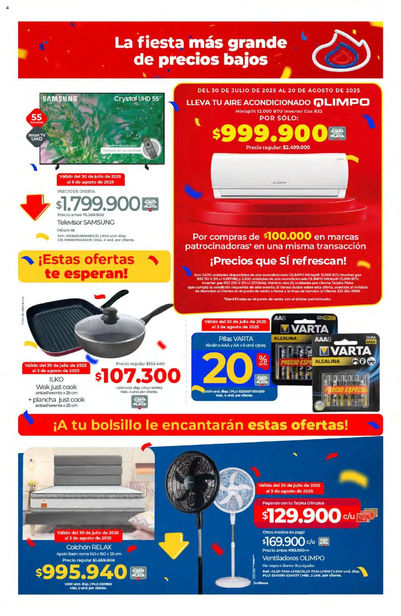 Olímpica revista - valida desde el 30.07.2025 | Página: 7 | Productos: Té, Plancha, Control remoto, Wok