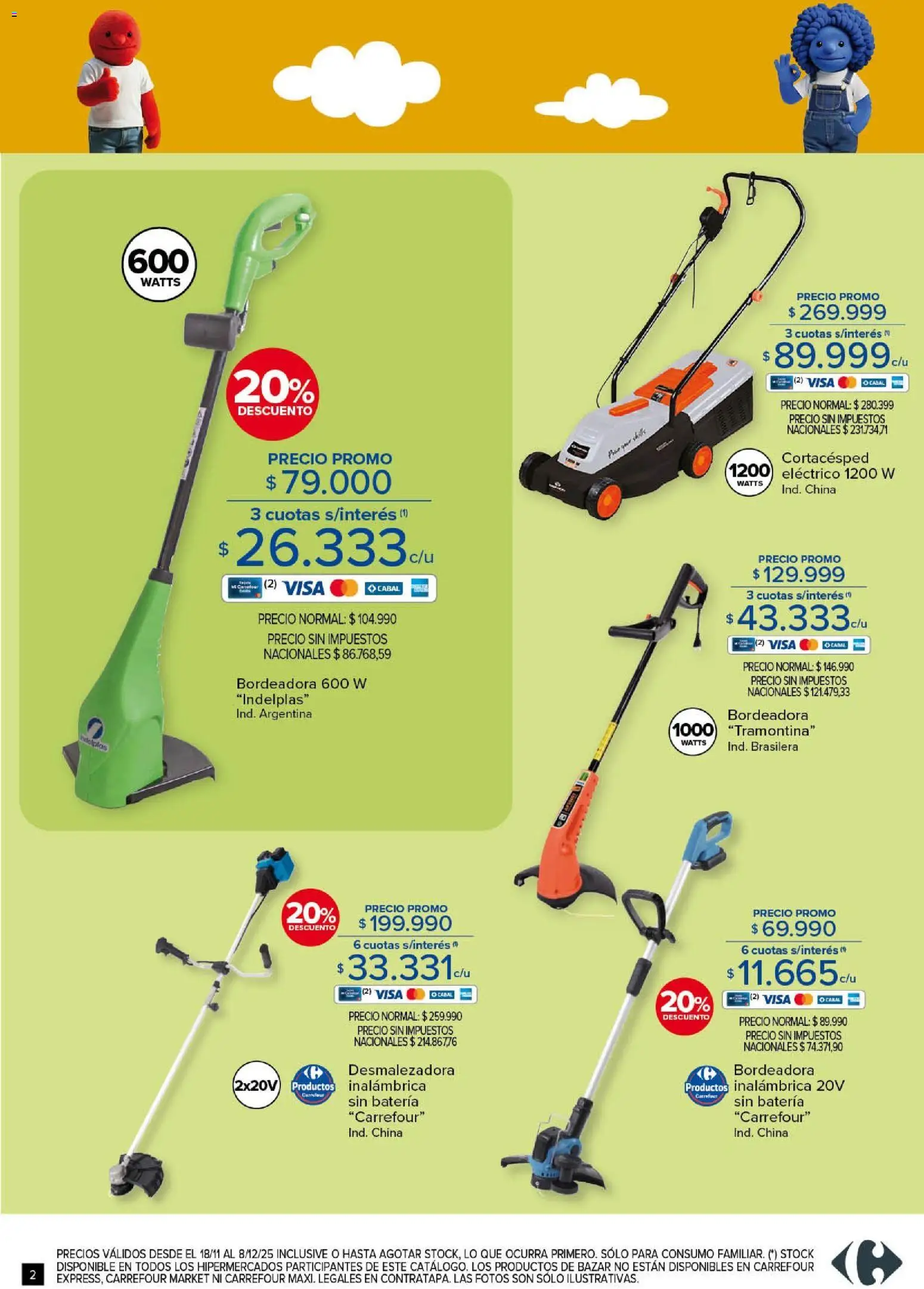 Carrefour - Aire Libre Hiper │ válido desde el 18.11.2025 | Página: 2 | Productos: Cortacésped, Batería, Bordeadora