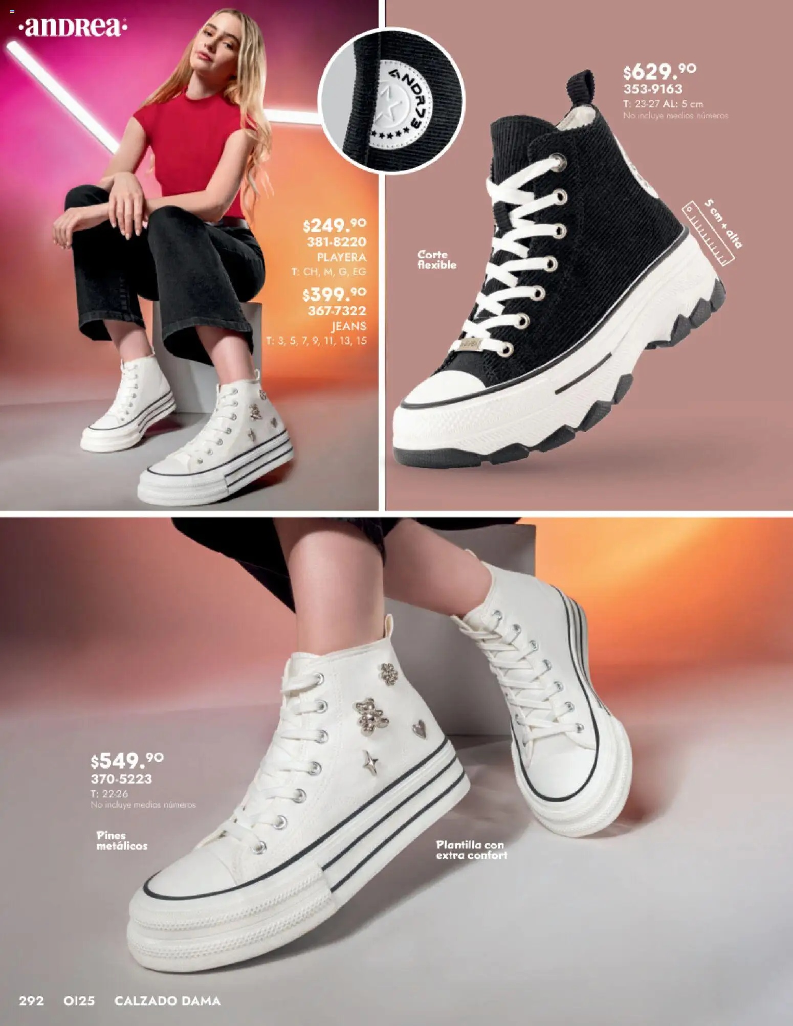 Nuevas ofertas de Andrea válidas en toda la República Mexicana desde el 24.08.2025. ¡Encuentra las mejores ofertas en Andrea - Catálogo Calzado Dama! | Página: 292 | Productos: Chaleco